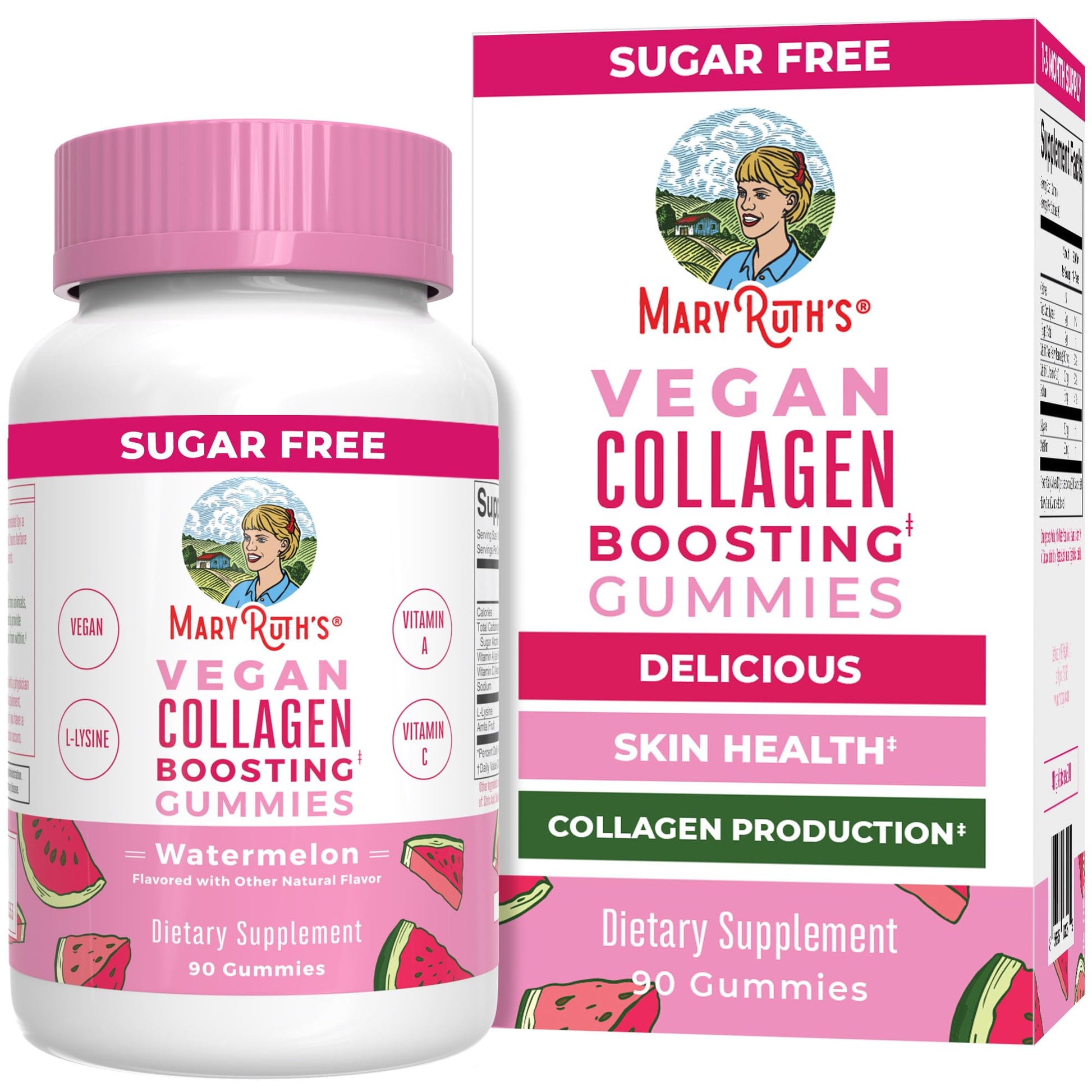 MaryRuth Organics Vegan Collagen for Women & Men, Collagen Boosting Gummies, Skin Care, Lysine, Vitamin C, Vitamin A, Amla, Supplement for Hair & Skin, Vegan, Non-GMO, Gluten Free, 90 Servings MARYRUTH'S buy supplements canada