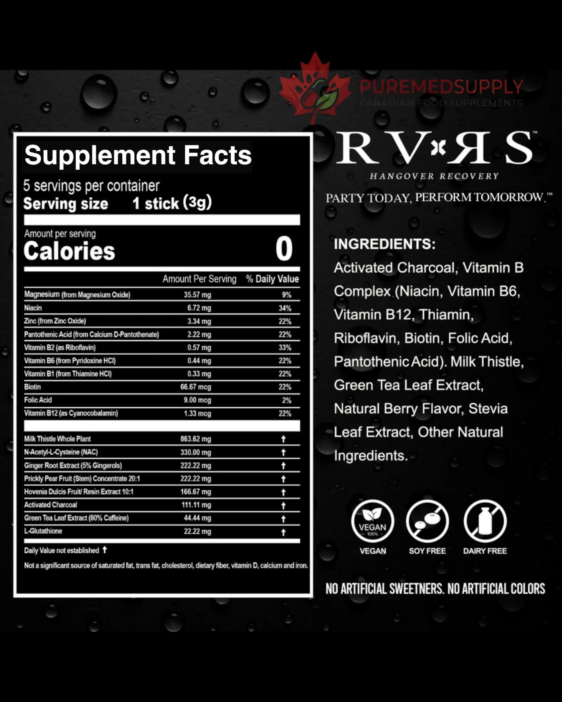 RVRS Recovery Support Powder Sticks (5) RVRS buy supplements canada
