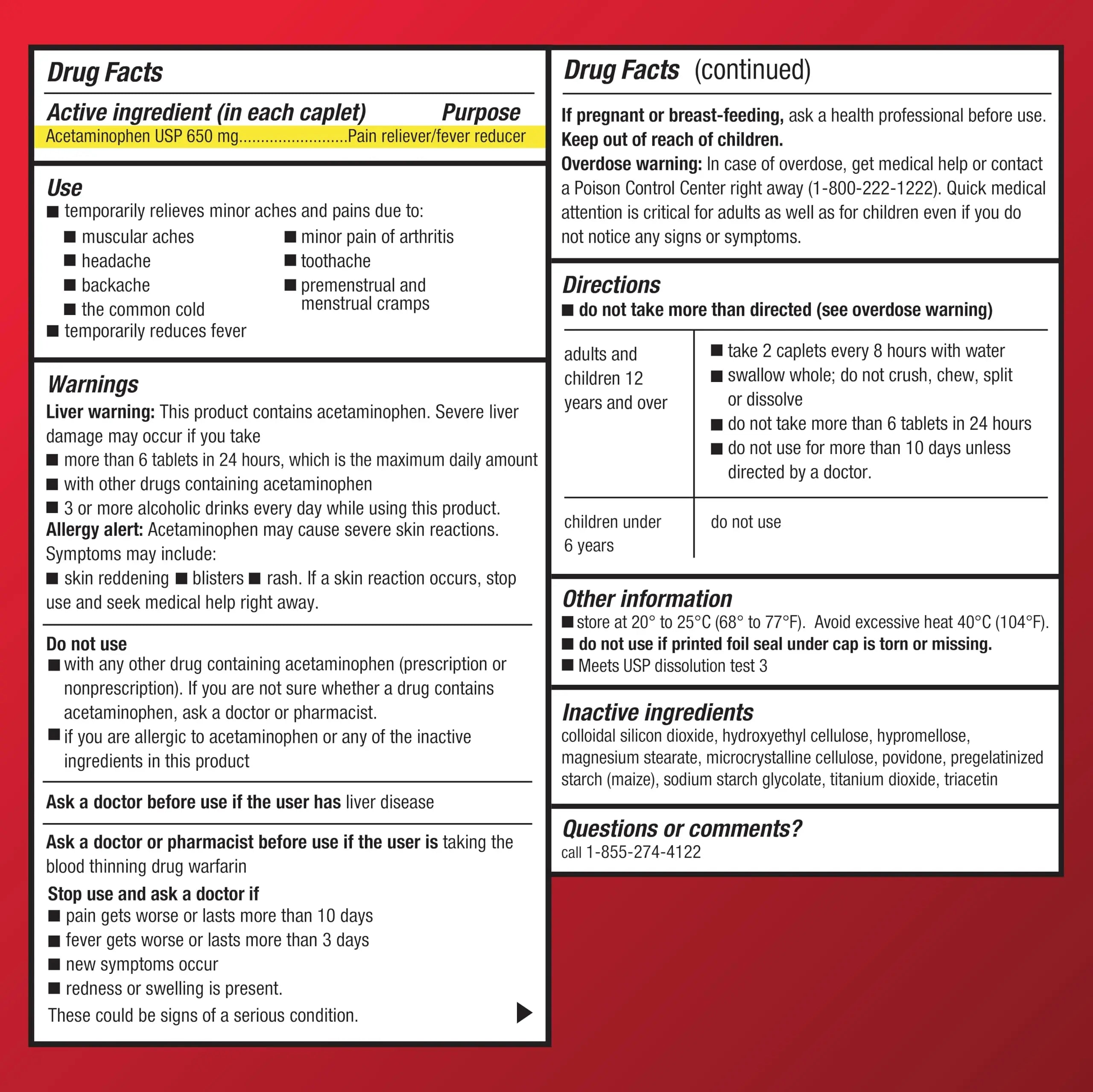 Amazon Basic Care Acetaminophen Extended-Release Tablets, 650 mg, Pain Reliever, Fever Reducer, 8 Hour Relief, 100 Count Amazon Basic Care buy supplements canada