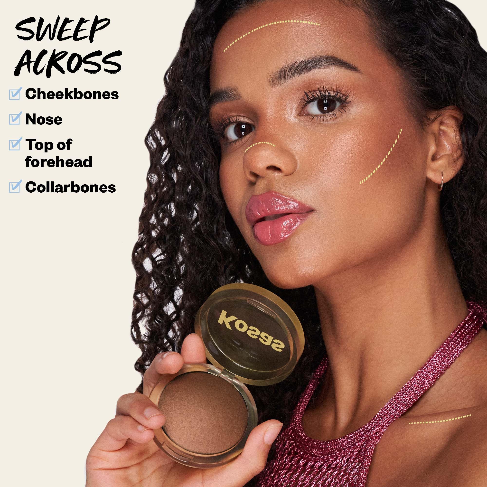 Kosas Sun Show Glowy Warmth Baked Bronzer - Contouring Powder for Cheekbones, Nose & Jawline - Enriched with Concentrated Fatty Acids - Talc-Free, Vegan & Hypoallergenic - Escape Kosas buy supplements canada