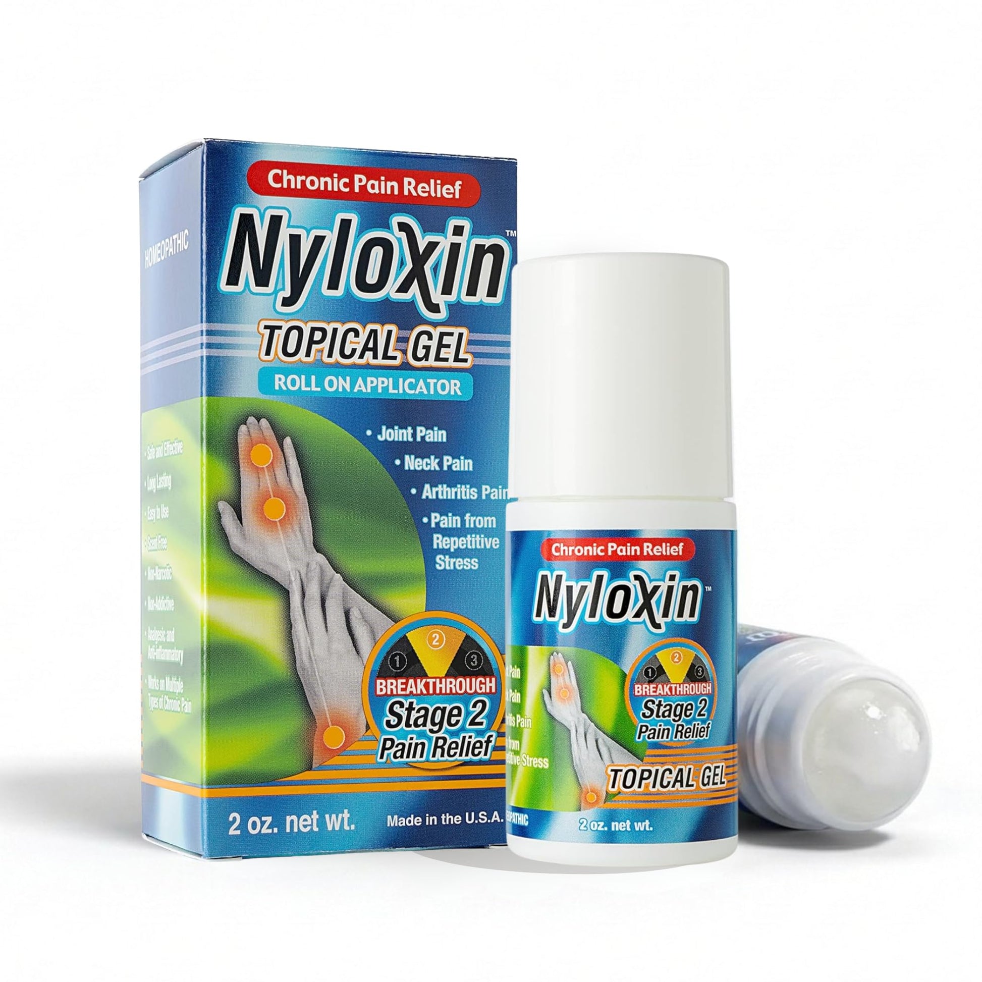Nyloxin Roll-On Arthritis Pain Relief Gel, Back Pain Relief, Neuropathy Pain Relief, Nerve Pain Relief, Knee Pain Relief, Foot Pain Relief, Muscle Pain Relief, Shoulder Pain, Joint Pain (2 oz) Nyloxin buy supplements canada