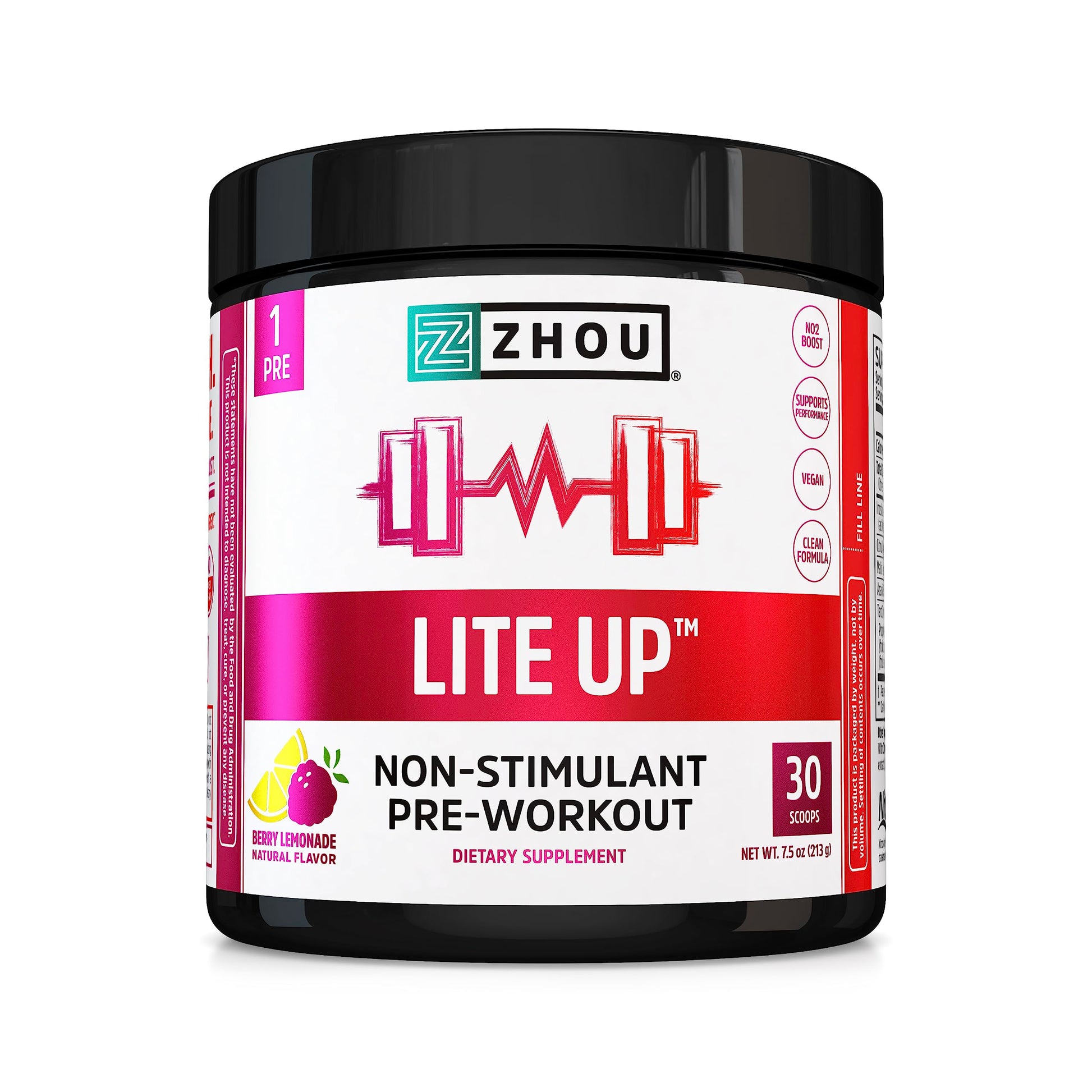 Zhou Nutrition Lite Up, Non-Stimulant Pre Workout Powder, Caffeine Free Nitric Oxide Zhou Nutrition buy supplements canada