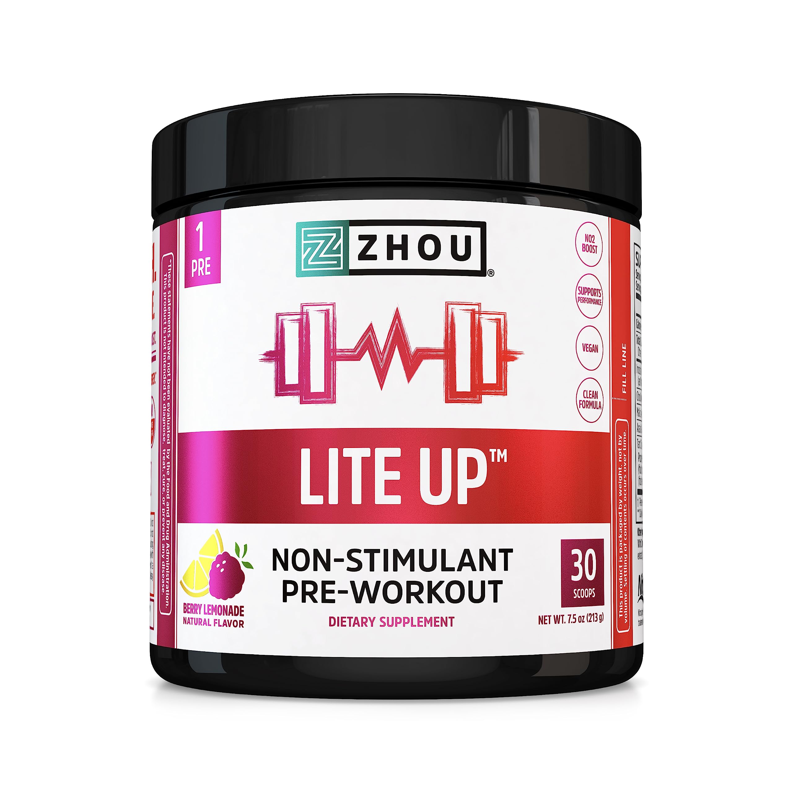Zhou Nutrition Lite Up, Non-Stimulant Pre Workout Powder, Caffeine Free Nitric Oxide Zhou Nutrition buy supplements canada
