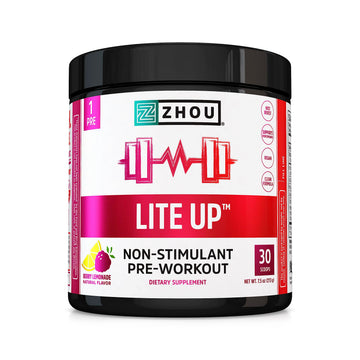 Zhou Nutrition Lite Up, Non-Stimulant Pre Workout Powder, Caffeine Free Nitric Oxide Zhou Nutrition buy supplements canada