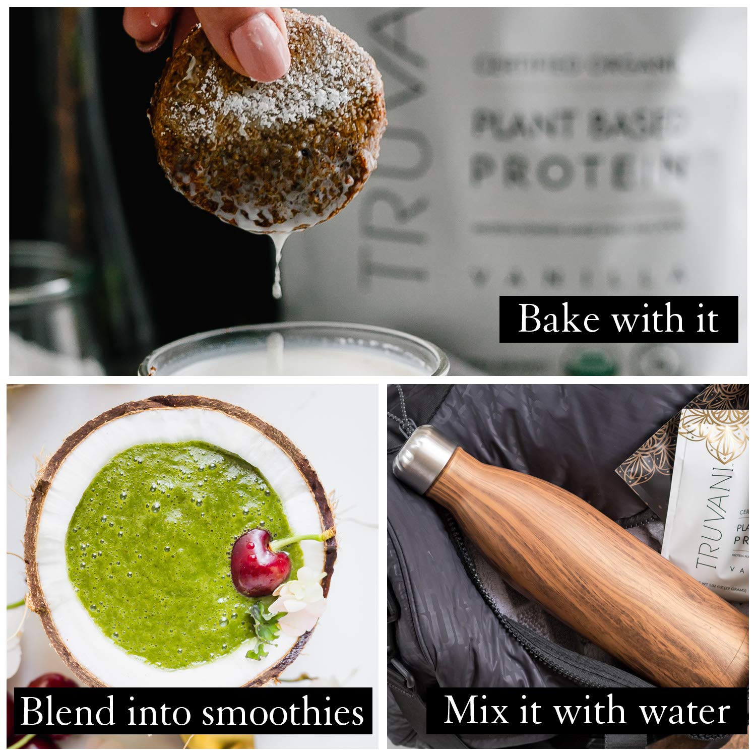Truvani Organic Vegan Protein Powder, Organic Pea Protein Powder, Vegan, Non GMO Truvani buy supplements canada