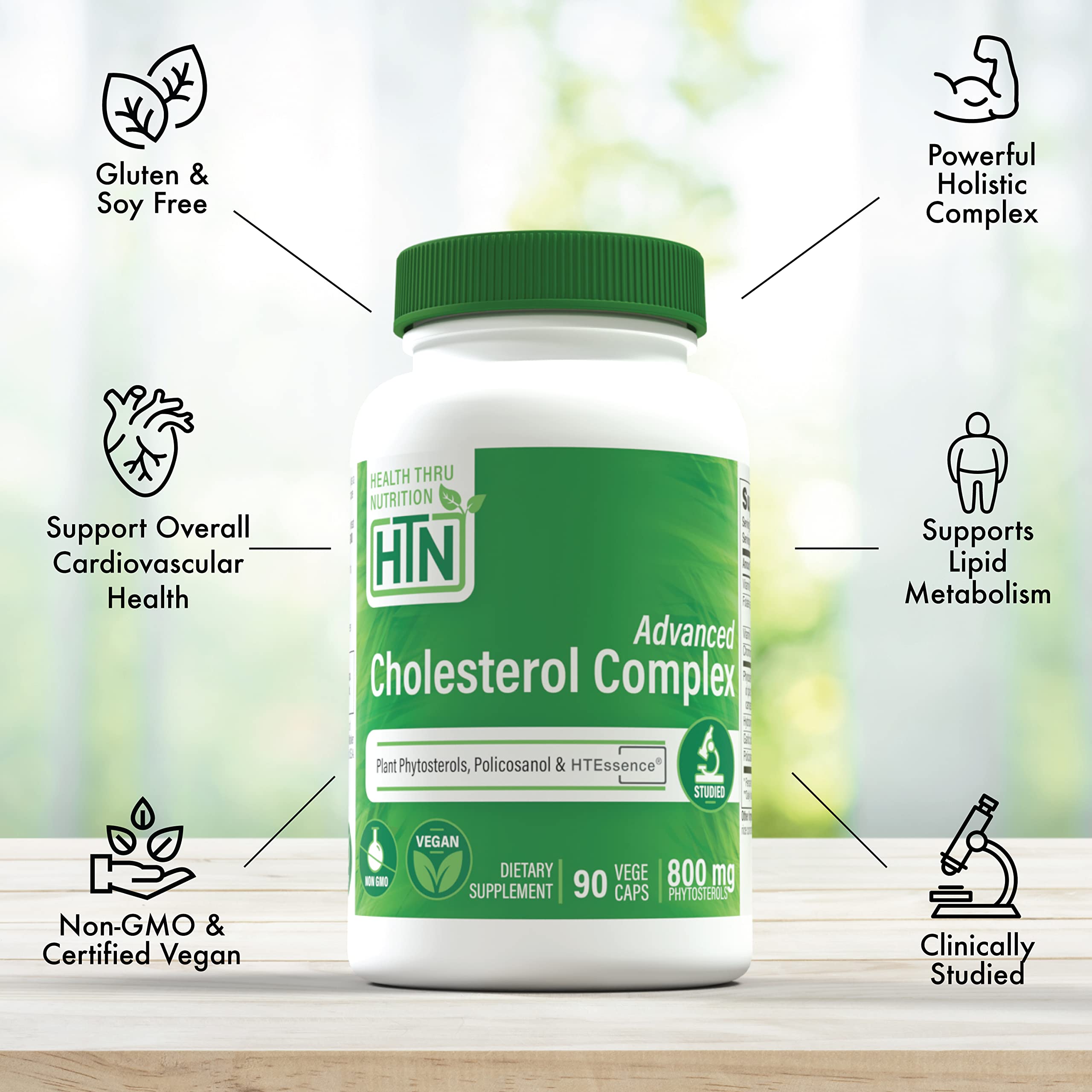 Health Thru Nutrition Advanced Cholesterol Complex | Heart Health Support & Lipid Metabolism with Phytosterols, Policosanol, Hydroxytyrosol, Chromium and More | Vegan, Non-GMO (Pack of 90) Health Thru Nutrition buy supplements canada