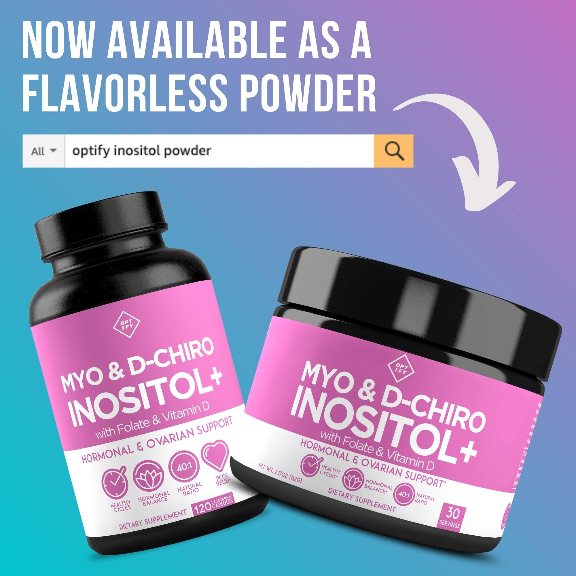 Premium Inositol Supplement - Myo-Inositol and D-Chiro Inositol Plus Folate and Vitamin Optify buy supplements canada
