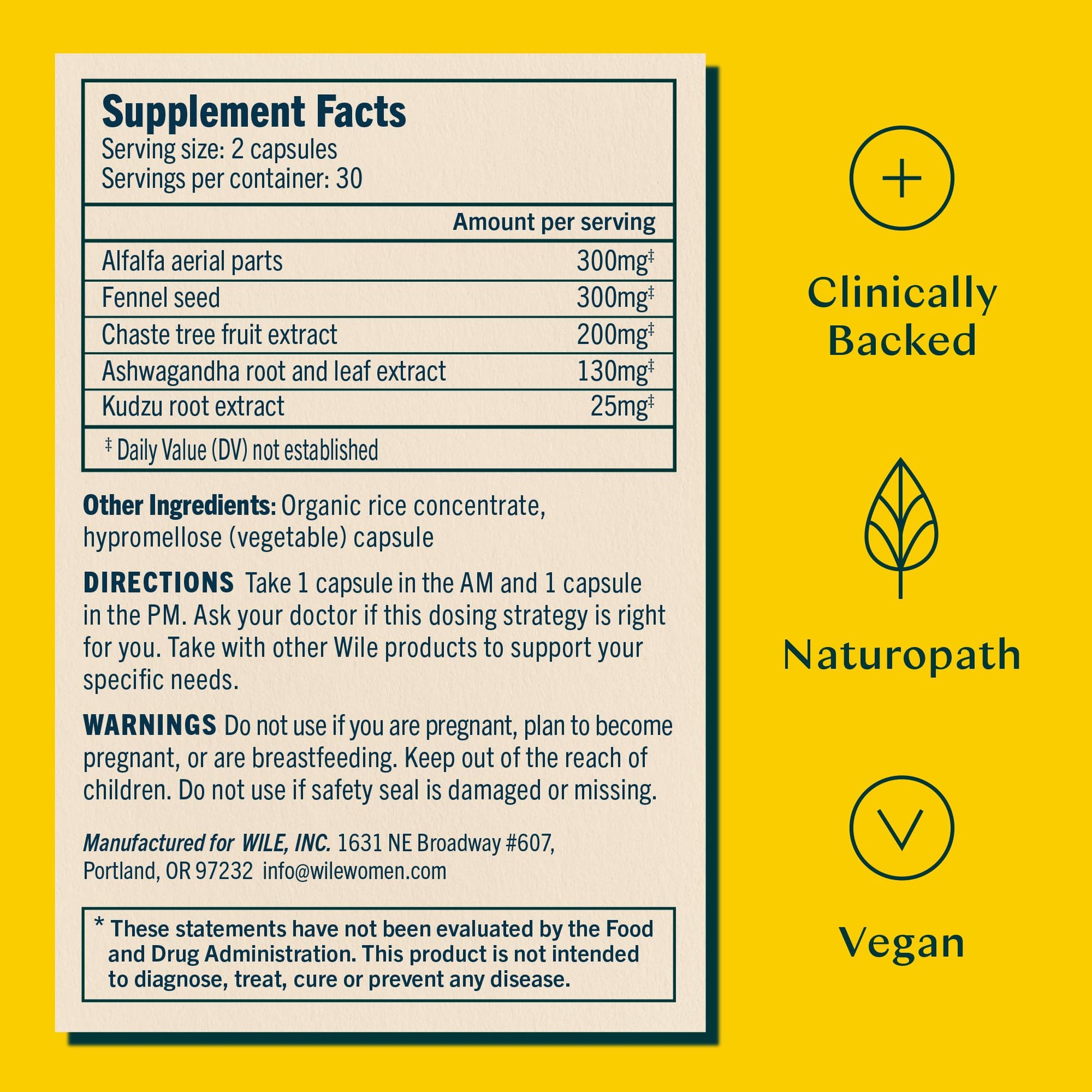 Wile Perimenopause Supplement for Women with Ashwagandha, Kudzu Root, Hops Extract WILE buy supplements canada