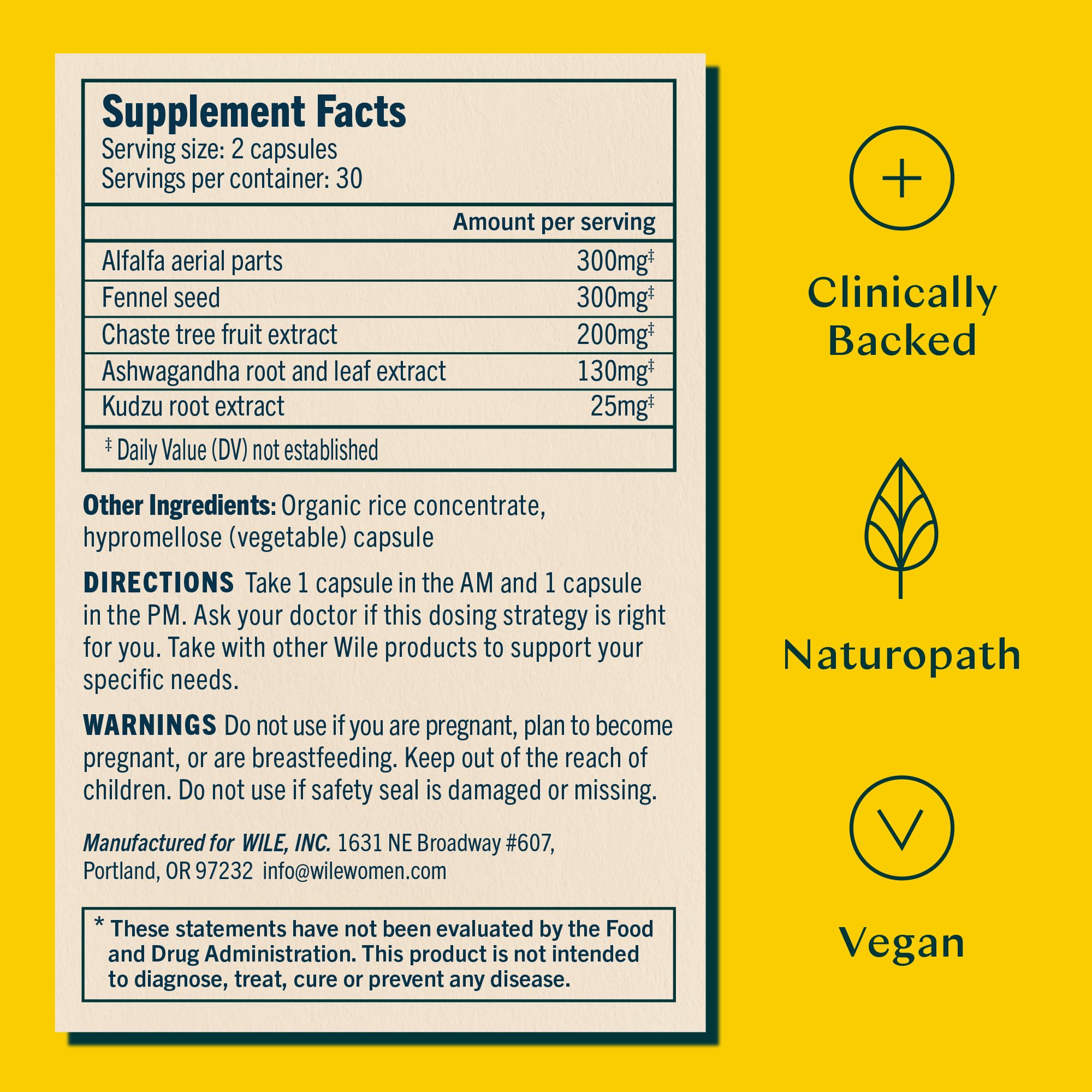 Wile Perimenopause Supplement for Women with Ashwagandha, Kudzu Root, Hops Extract WILE buy supplements canada