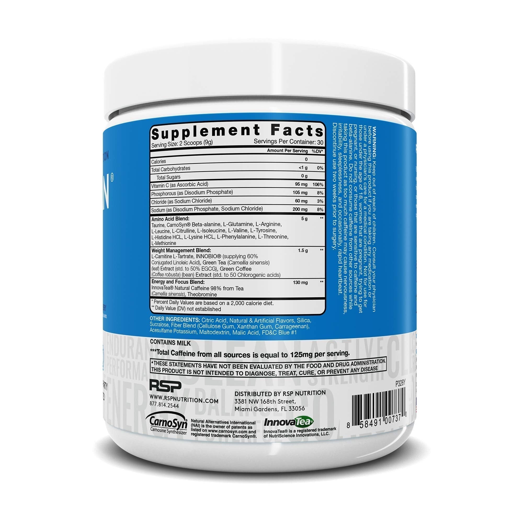 RSP NUTRITION AminoLean Pre Workout Energy (Blue Raspberry 30 Servings) with AminoLean RSP NUTRITION buy supplements canada