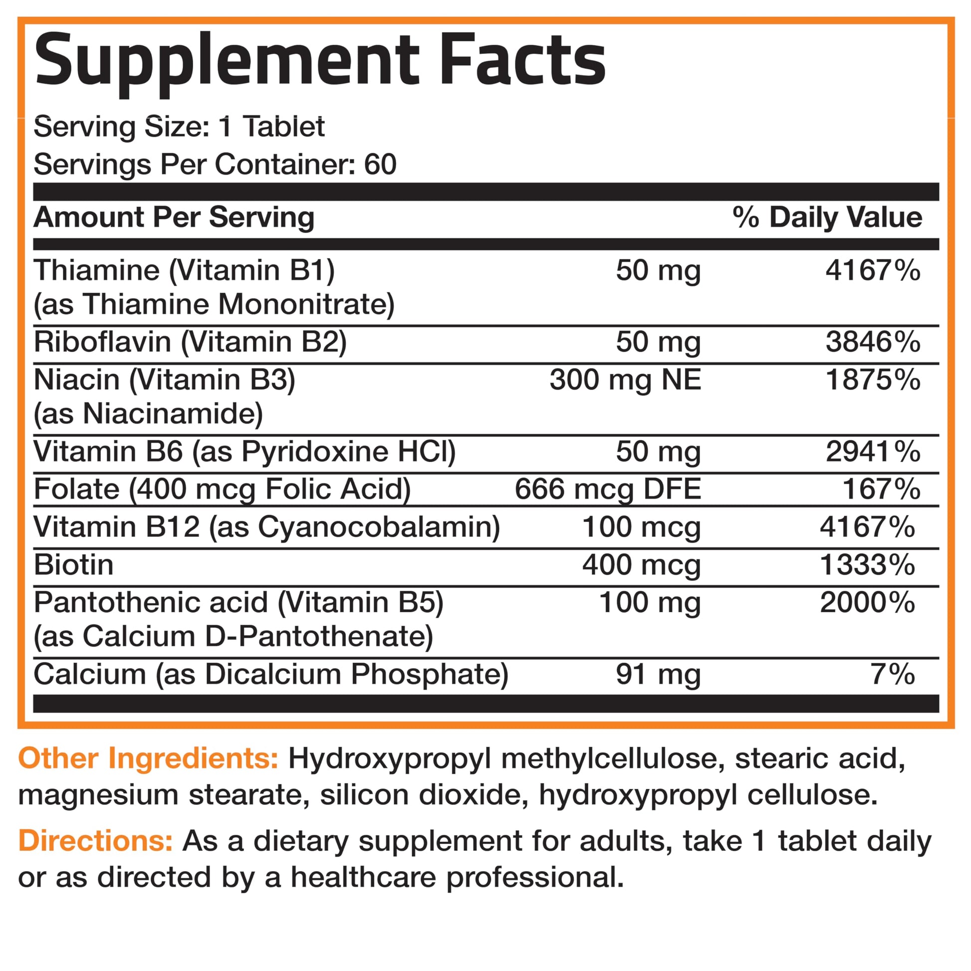 Bronson Super B Vitamin B Complex Sustained Slow Release (Vitamin B1, B2, B3, B6, B9 - Folic Acid, B12) Contains All B Vitamins 60 Tablets Bronson buy supplements canada
