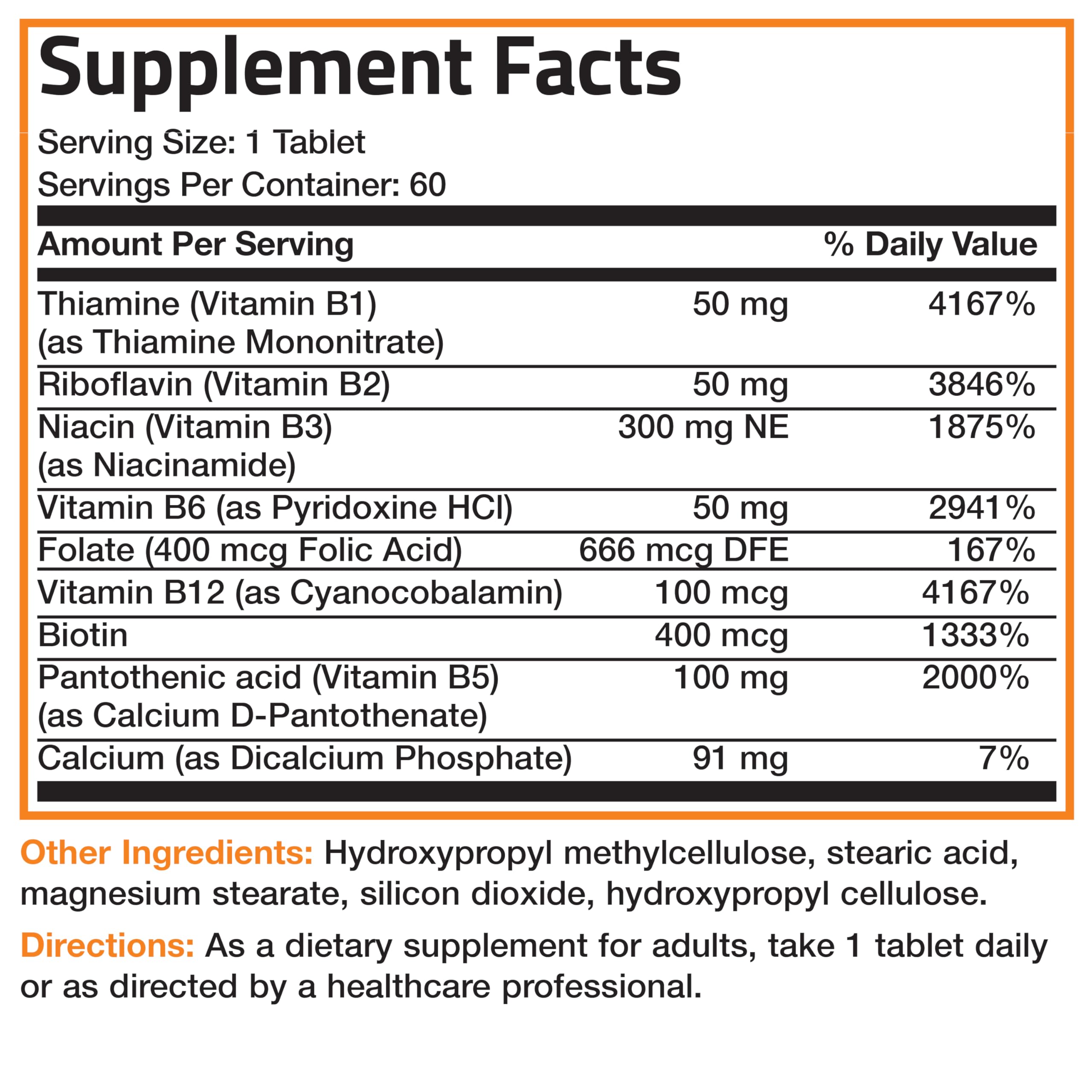 Bronson Super B Vitamin B Complex Sustained Slow Release (Vitamin B1, B2, B3, B6, B9 - Folic Acid, B12) Contains All B Vitamins 60 Tablets Bronson buy supplements canada