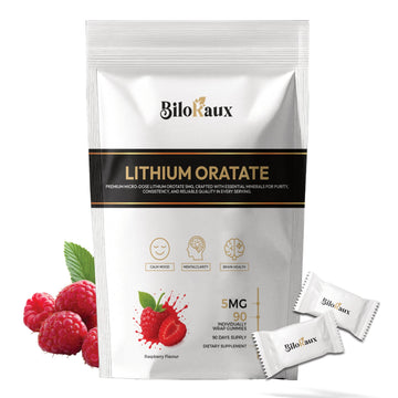 BiloRaux Lithium Orotate 5mg Gummies – Premium Microdose Lithium Supplement for Calm Balance & Focus – Natural Raspberry Flavour – 90 Vegan Gummies BiloRaux buy supplements canada