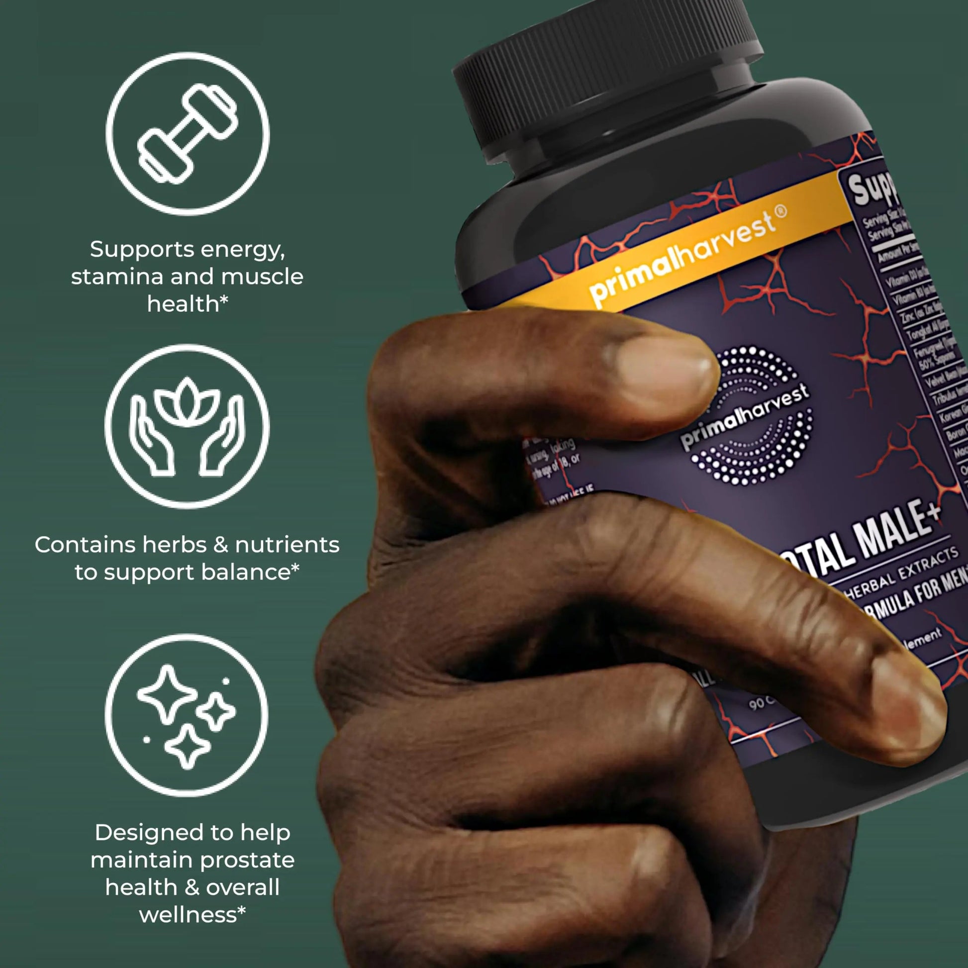 Primal Harvest Total Male+ Multivitamin for Men Vitamins, Minerals and Herbal Support for Energy, Vitality, Immune Health Primal Harvest buy supplements canada