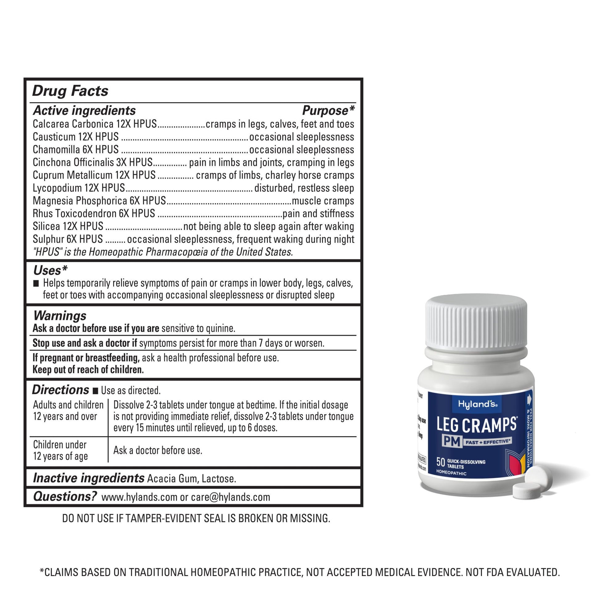 Hyland's Leg Cramps PM, Relief of Nighttime Leg, Calf, and Foot Cramps, 50 Quick-Dissolving Tablets 4-Pack (200 Total) Hyland's buy supplements canada