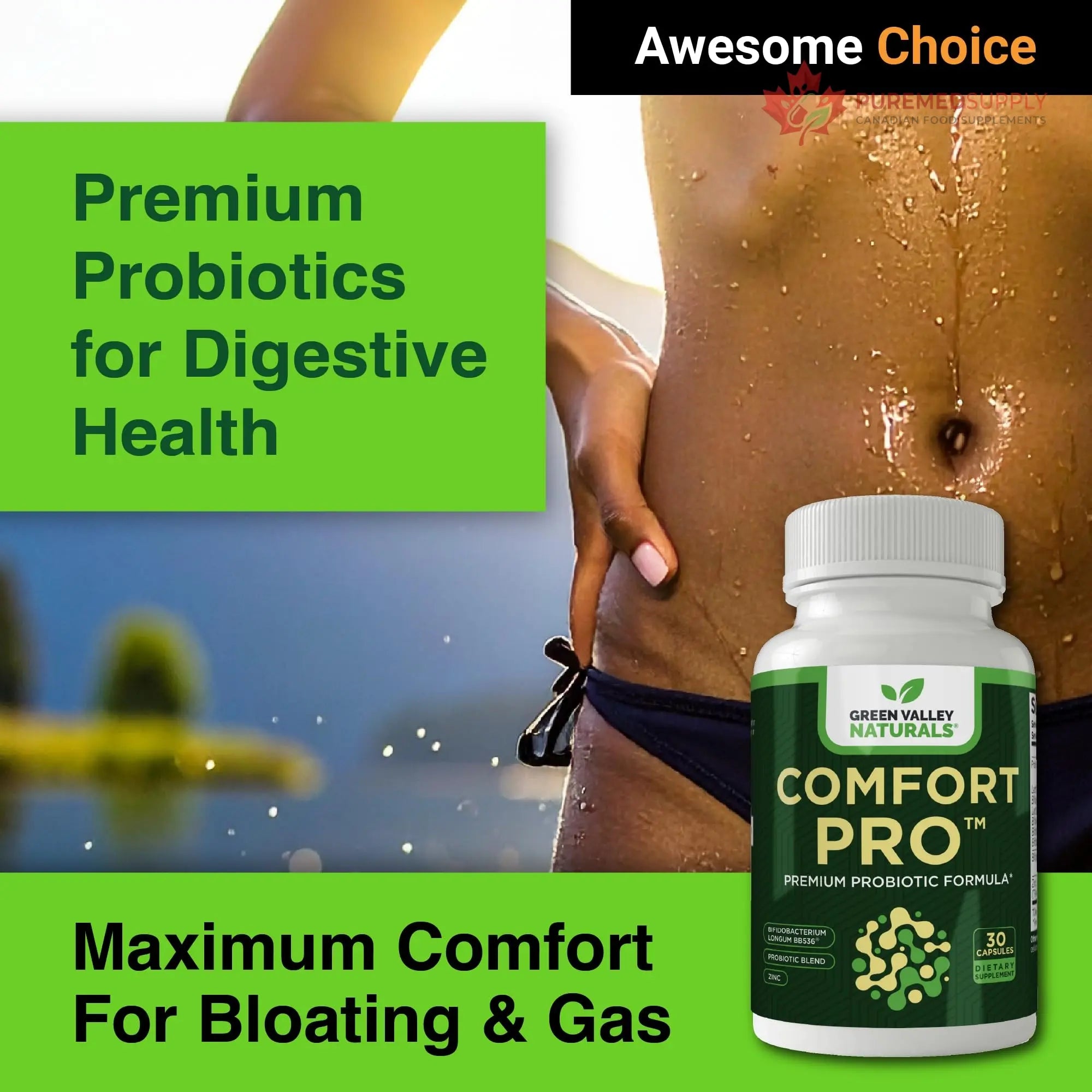 ComfortPro™ Daily Probiotics for Digestive Health | Constipation Relief & Bloating Support for Women & Men | Gut Cleanse with Zinc | Helps Reduce Gas & Promotes Digestive Regularity | Valley Formula GREEN VALLEY NATURALS buy supplements canada