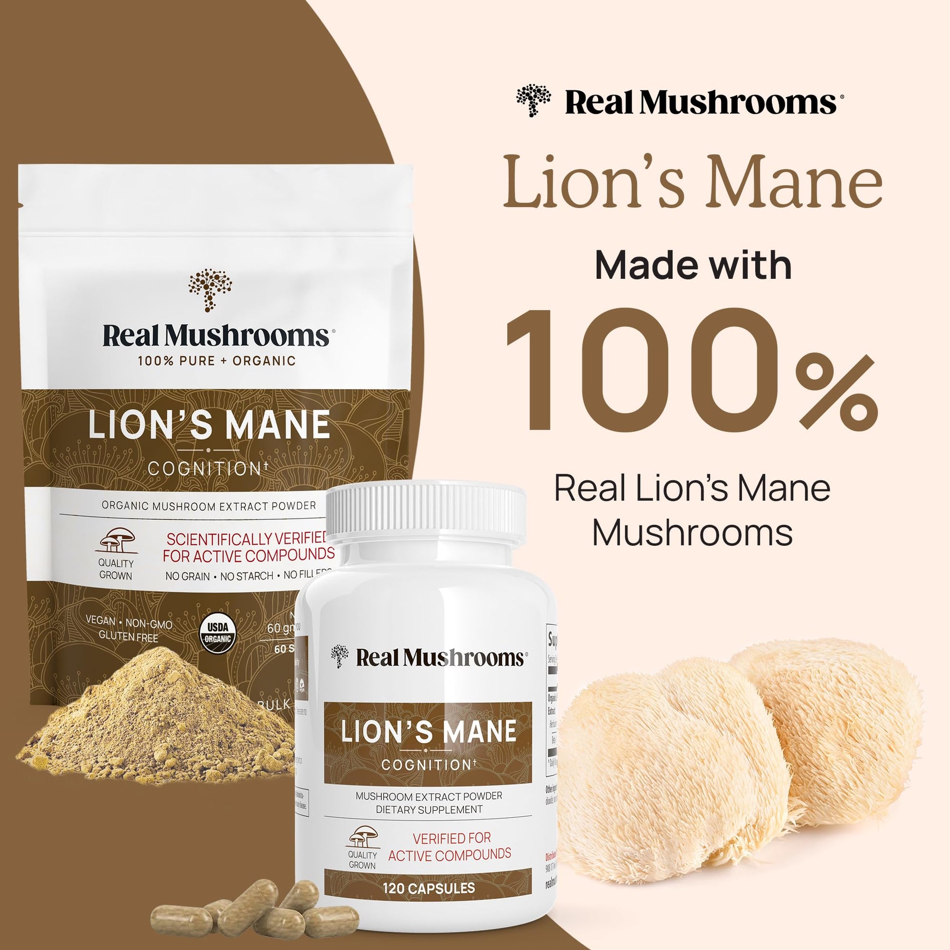 Real Mushrooms Lion’s Mane Powder - Organic Lions Mane Mushroom Extract Real Mushrooms buy supplements canada