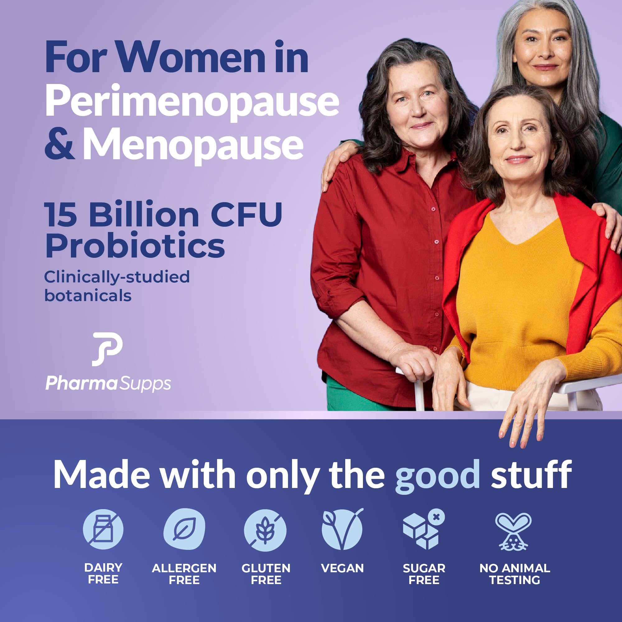 Natural Menopause Supplements for Women - Perimenopause Supplements for Hormonal Balance, Bloating & Mood Swings | Hot Flashes Menopause Relief w/Probiotics & Prebiotics, Black Cohosh & Chasteberry PharmaSupps buy supplements canada