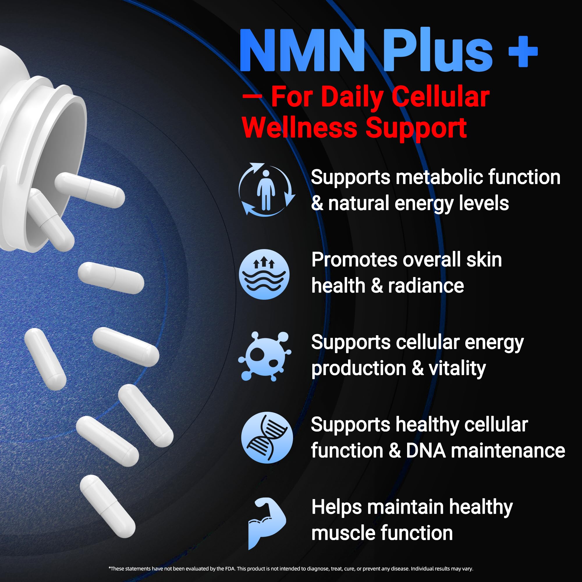 I LOVE HEALTH NMN Supplement, 5-in-1 Complex with NAC, Alpha Lipoic Acid, CoQ10 & Resveratrol - High Absorption Anti Aging Formula - Third Party Tested, cGMP, Gluten Free - 60 Capsules I LOVE HEALTH buy supplements canada