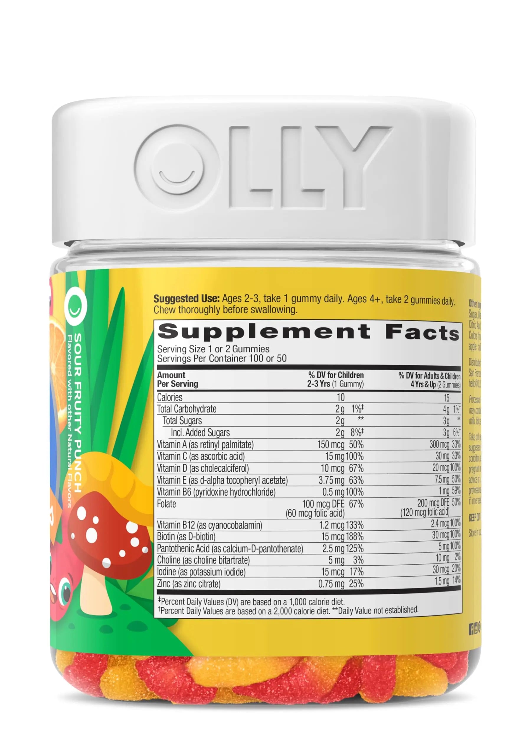 OLLY Kids Multivitamin Gummy Worms, Overall Health and Immune Support, Vitamins and Minerals A, C, D, E, Bs and Zinc OLLY buy supplements canada