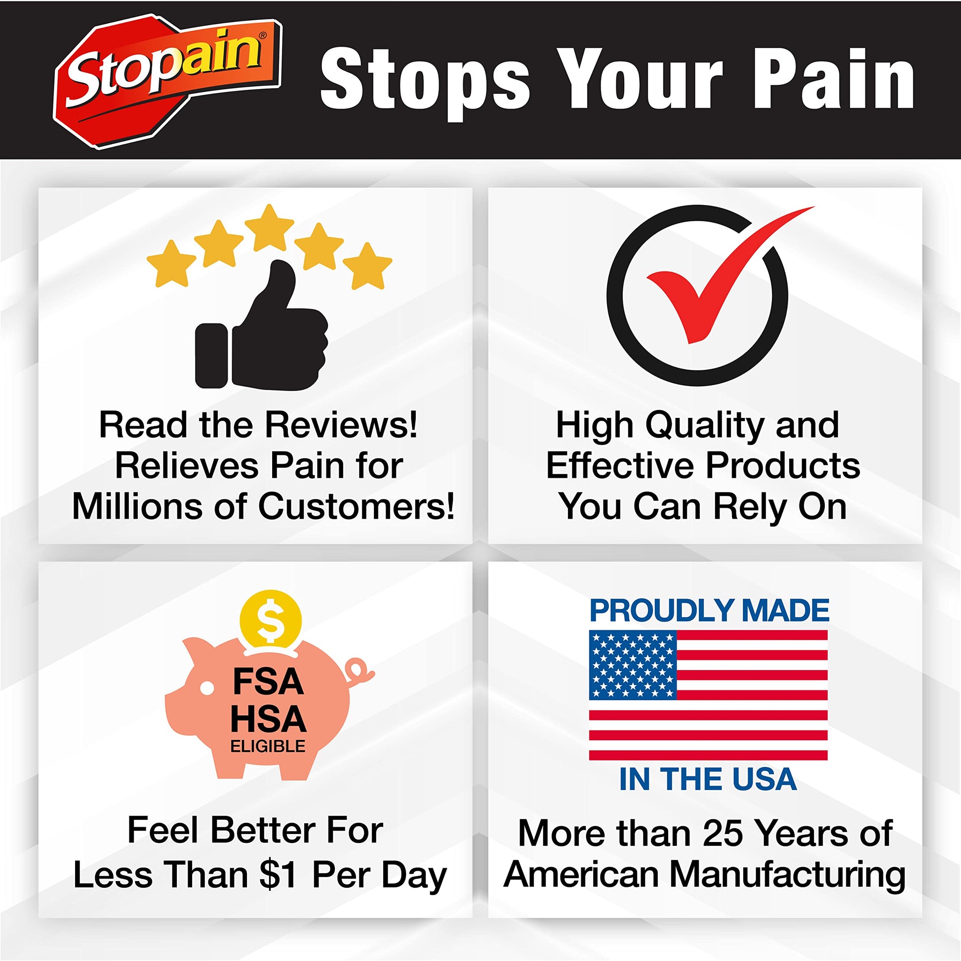 Stopain Migraine Pain Relief Gel Pump, 1.62oz (2 Pack), USA Made, Max Strength Fast Acting Research Proven Effective Topical, No Known Side Effects or Drug Interactions, HSA FSA Approved Products Stopain buy supplements canada