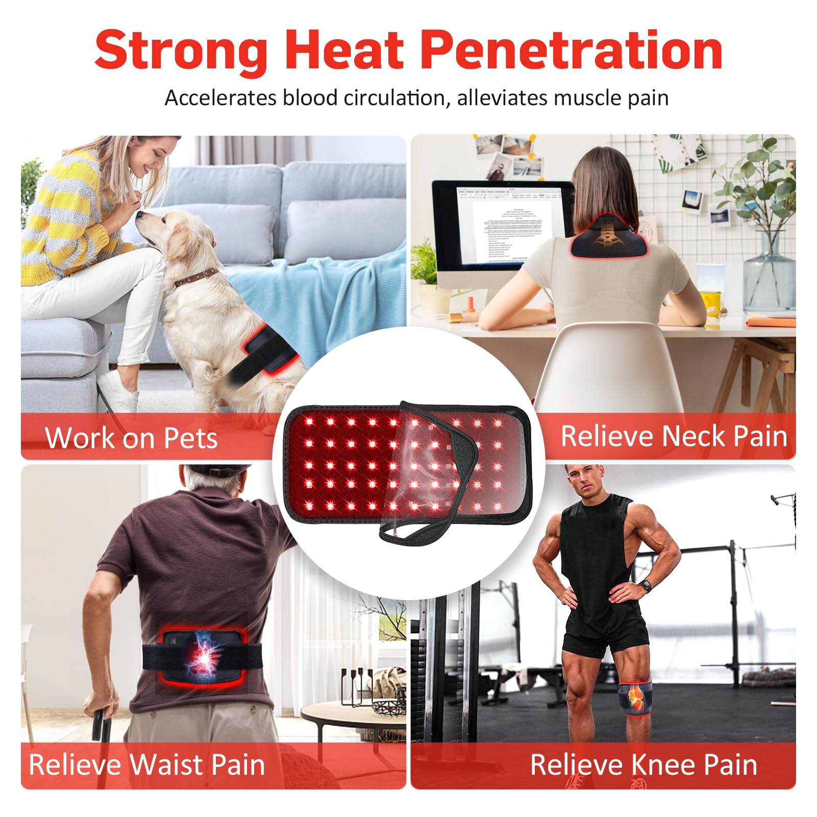 Red Light Therapy Belt, Infrared Light Therapy for Body, Wearable Wrap with Timer GMOWNW buy supplements canada