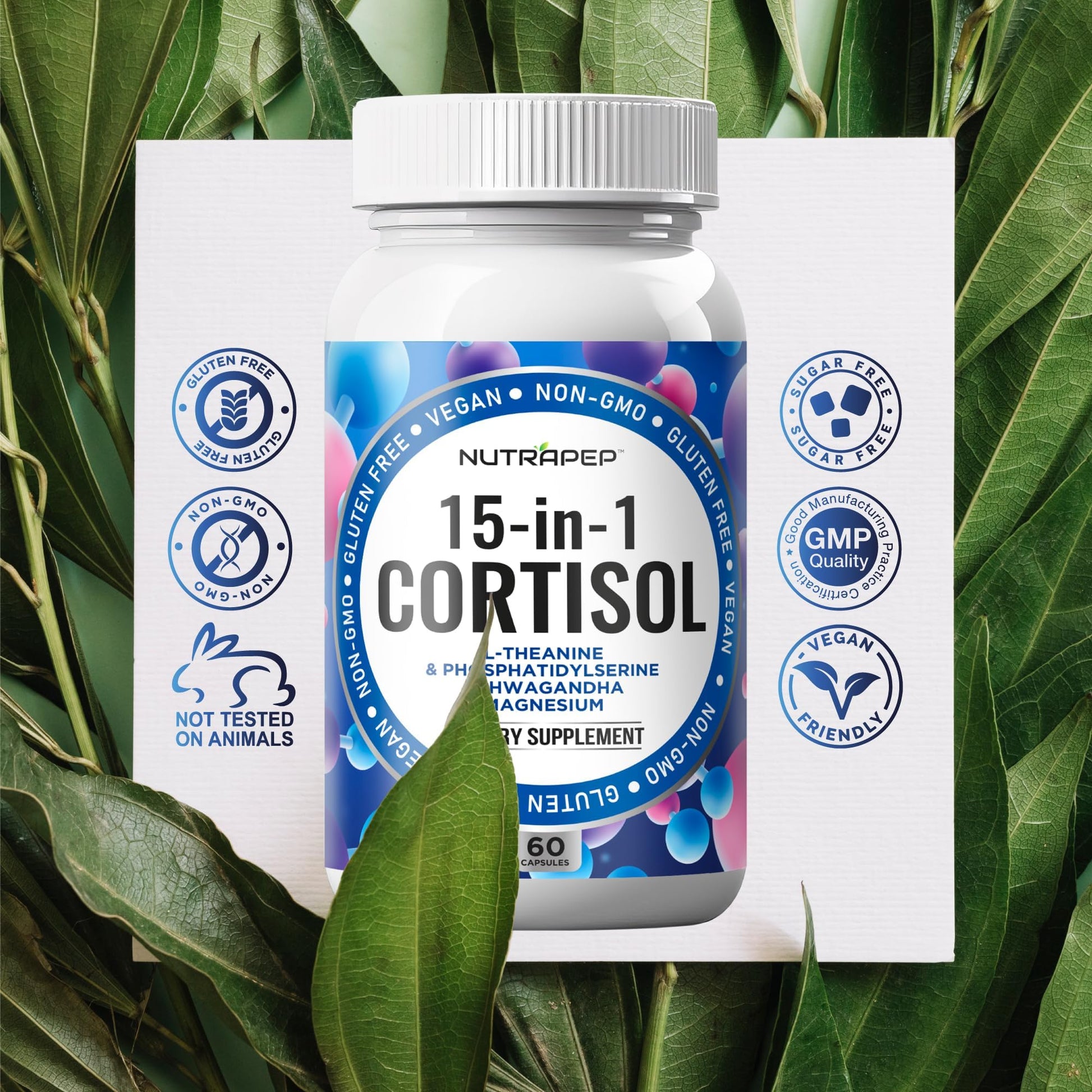NutraPep Cortisol Detox Supplement Men Women - Reduce Lower Cortisol High Cortisol Reducer Blocker Control - Supports Stress Mood Rest Adrenal Calm Relax with Ashwagandha L-Theanine Magnesium NutraPep buy supplements canada