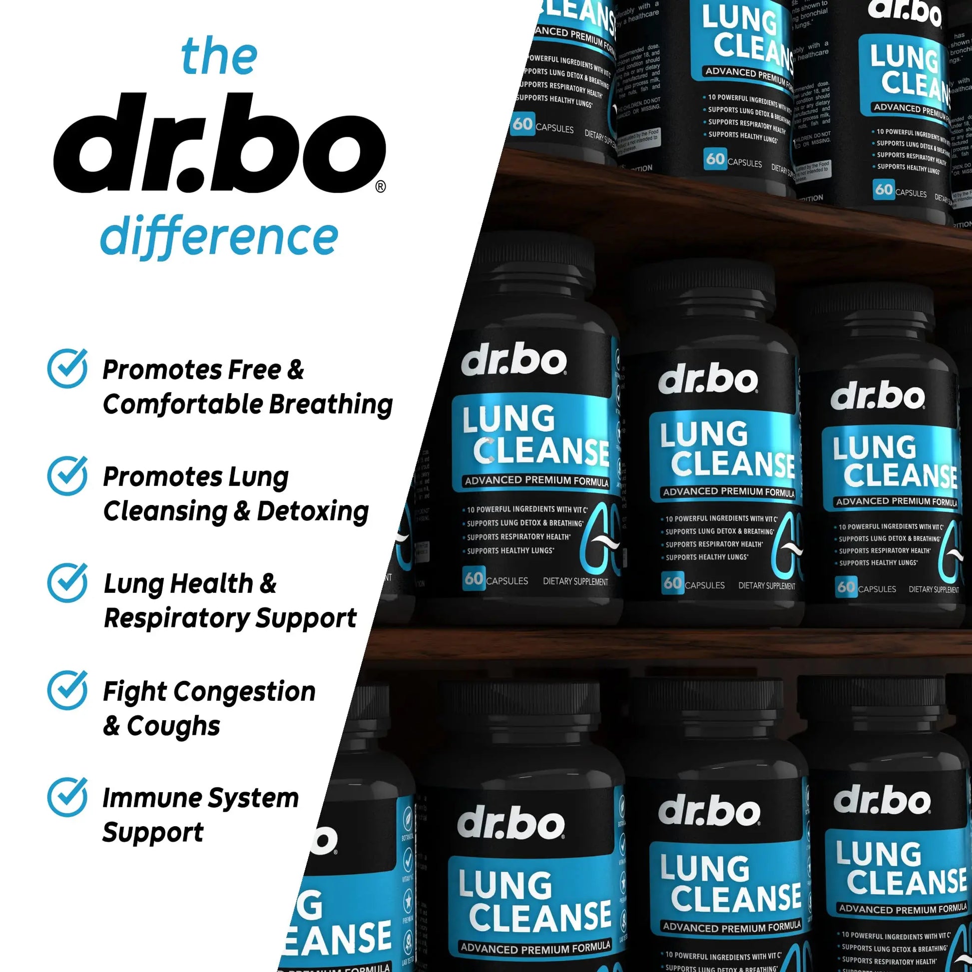 Lung Cleanse Support Supplement - Respiratory Supplements to Quit & Stop Smoking Aids - Herbal Detox for Lungs & Bronchial Health - Smokers Cleanser Breathe Aid for Mucus Clear Relief - 60 Capsules DR. BO buy supplements canada