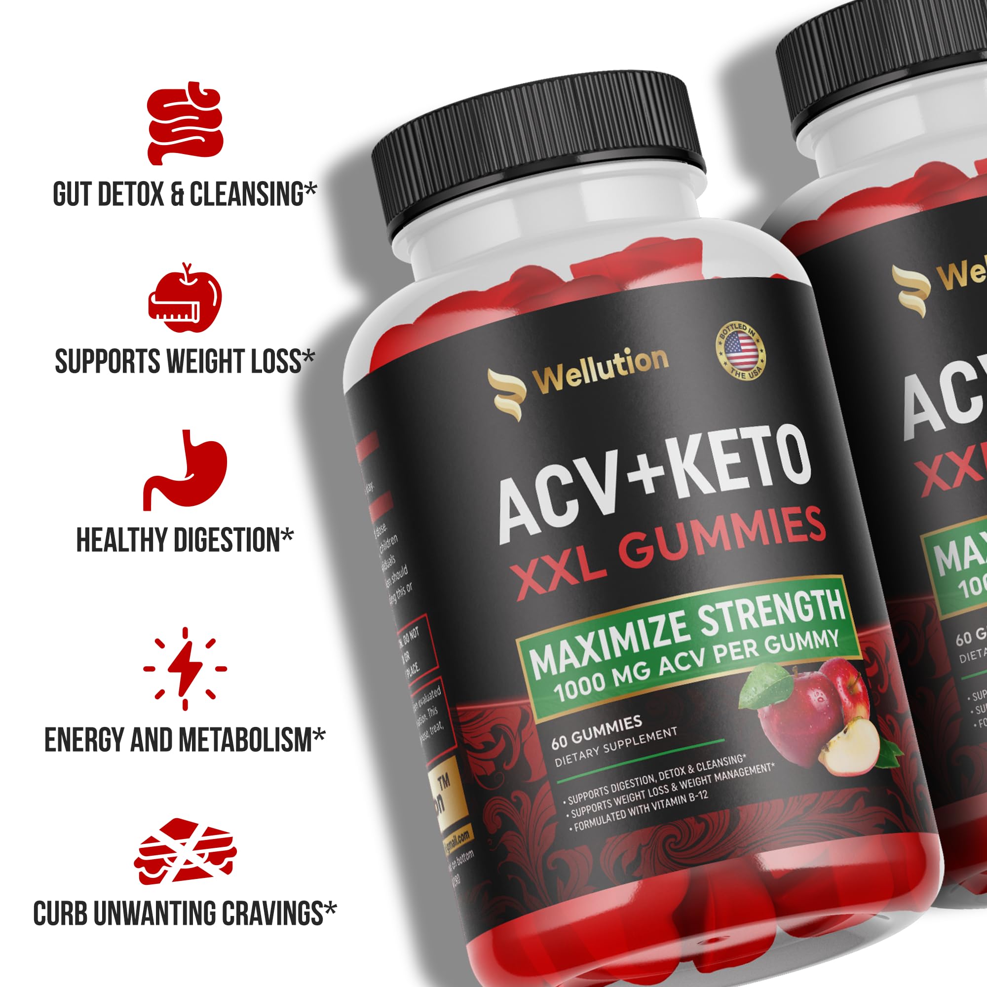 WELLUTION Apple Cider Vinegar 120 XXL Gummies - Support Digestion & Weight Management… WELLUTION buy supplements canada