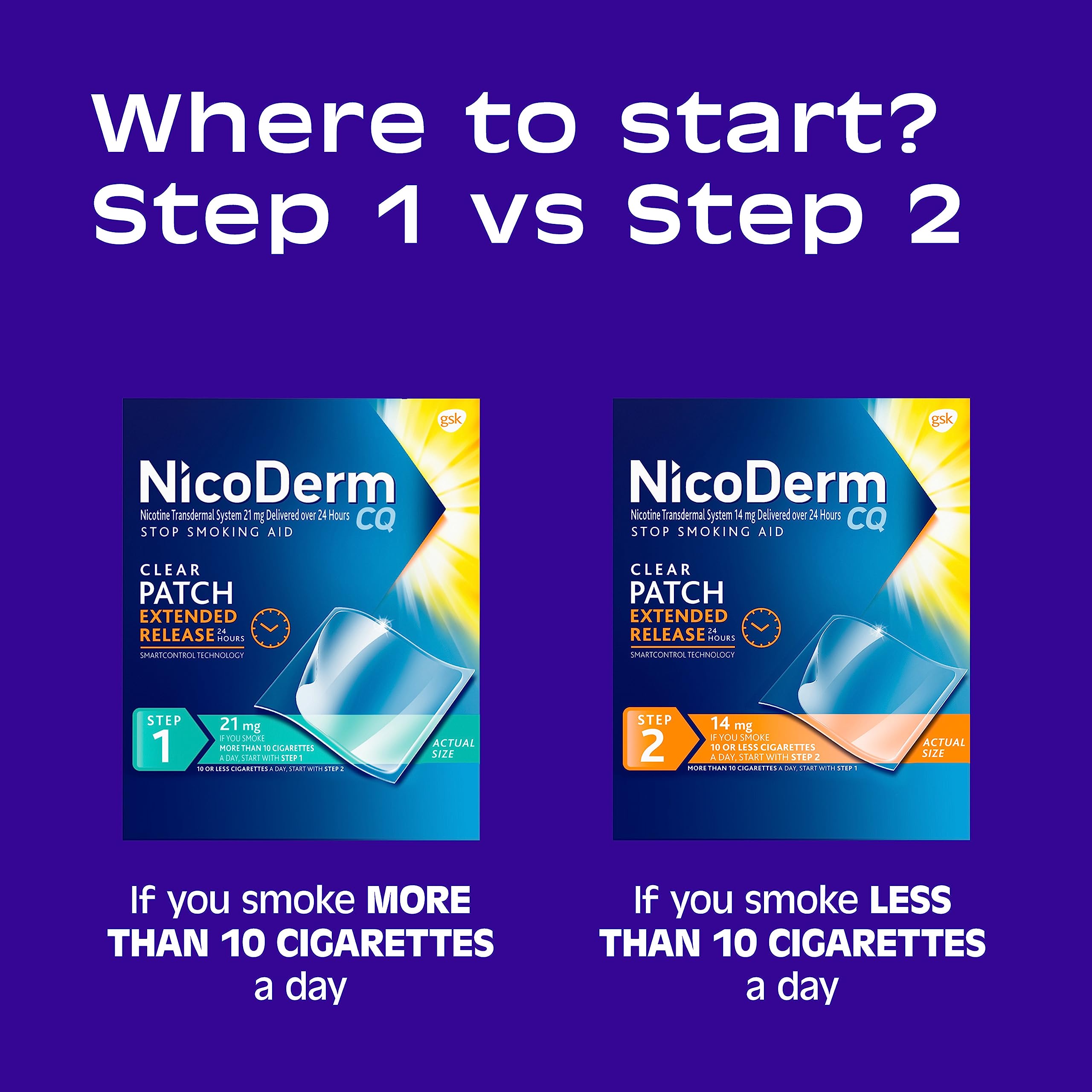 NicoDerm CQ Step 1 Nicotine Patches to Quit Smoking, 21mg, Stop Smoking NicoDerm buy supplements canada