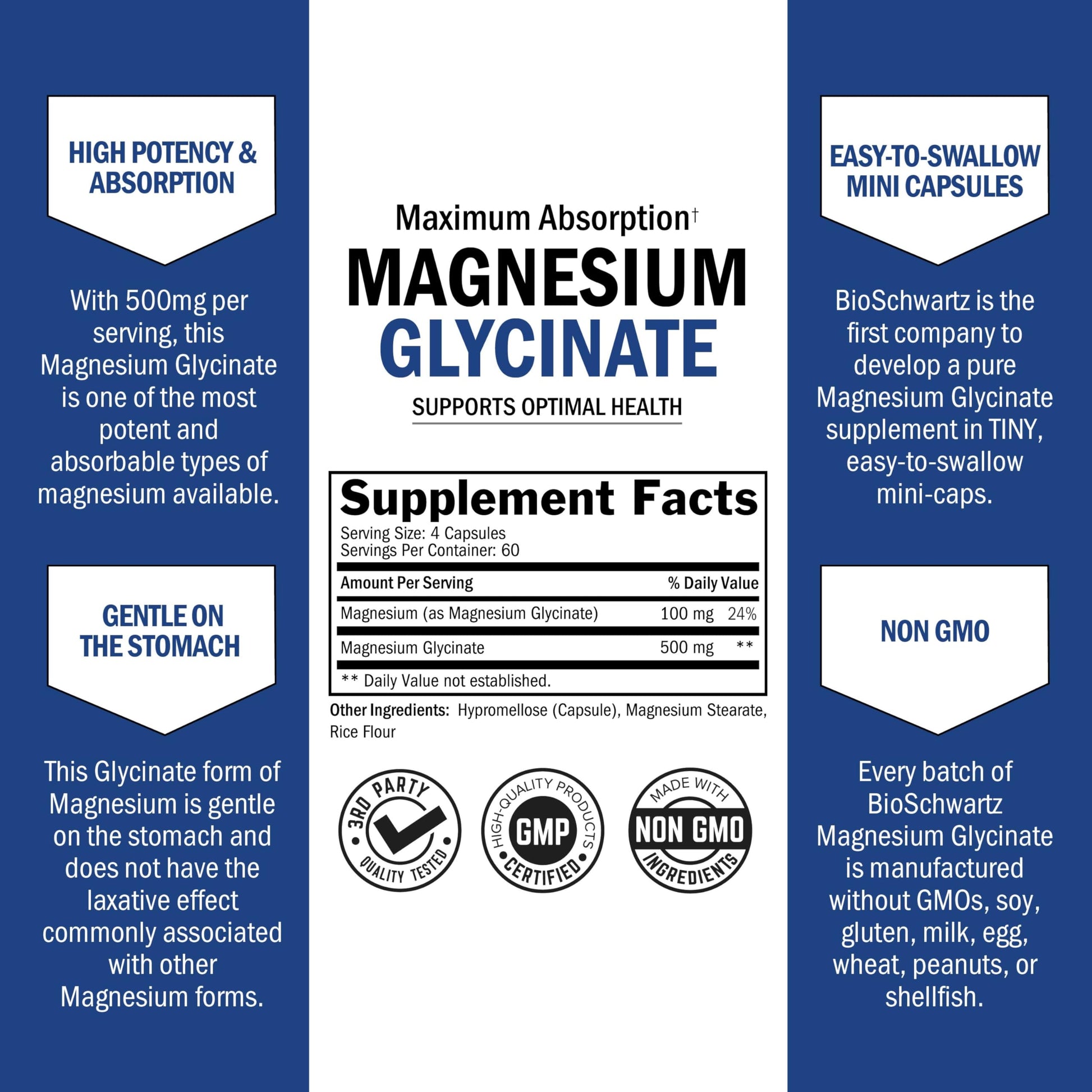 BioSchwartz Magnesium Glycinate 500mg Capsules (240 Mini Caps) Maximum Absorption Magnesium Supplement for Healthy Nerves Muscles Heart Mood and Sleep Support (Vegan, Gluten-Free, Non-GMO) BioSchwartz buy supplements canada
