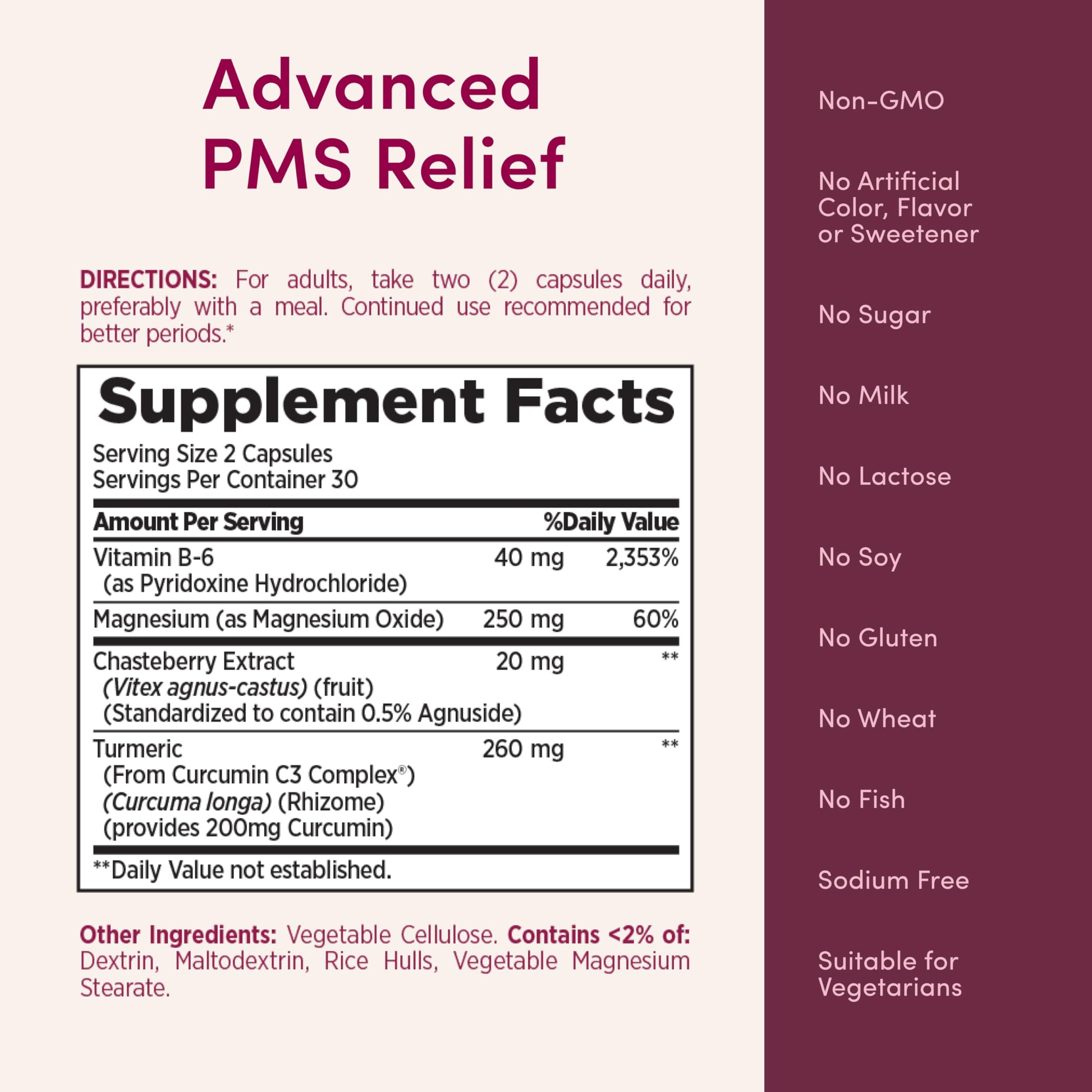 Nature’s Bounty Optimal Solutions Advanced PMS Relief for Menstrual Cycle Support, PMS Support Supplement for Women, Bloating Relief – Chasteberry, Hormone-Free, 60 Vegetarian Capsules Nature's Bounty buy supplements canada