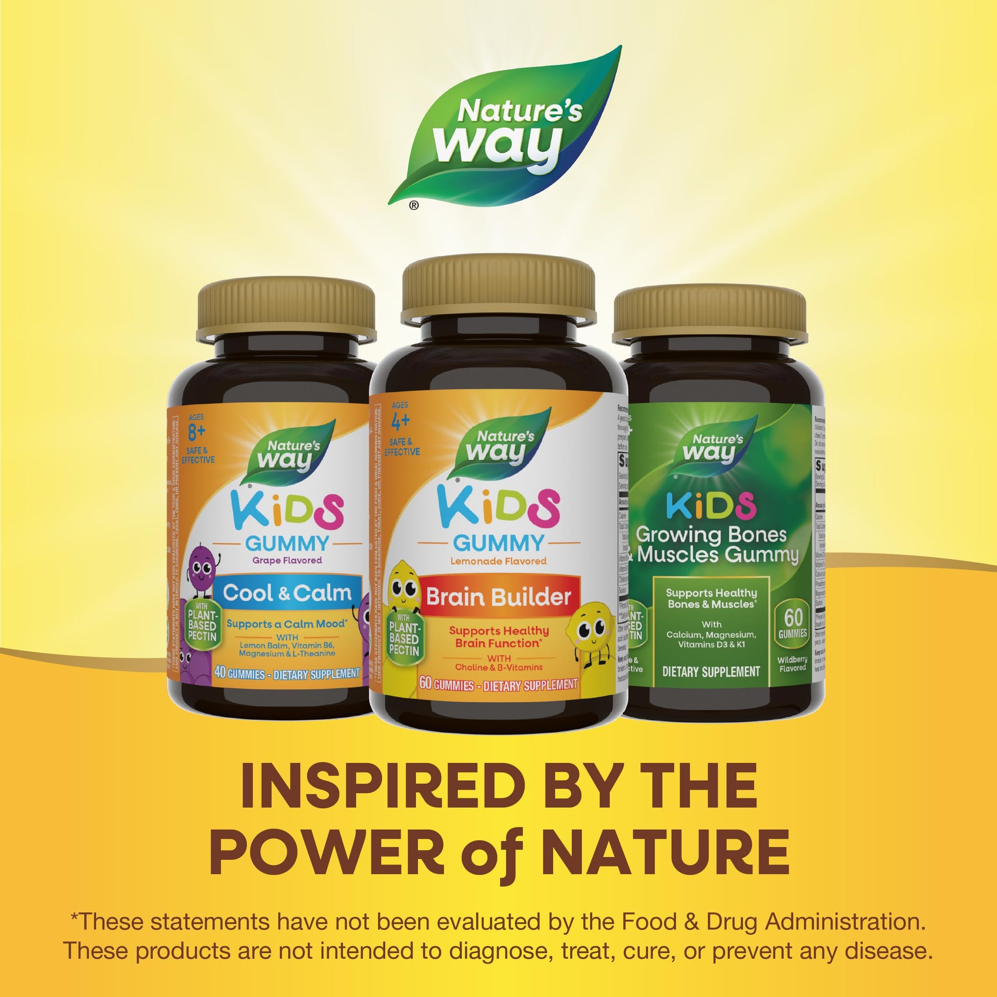 Nature's Way Kids Brain Supplement Gummies, Supports Healthy Brain Function*, Lemonade Flavored, 60 Gummies Nature's Way buy supplements canada