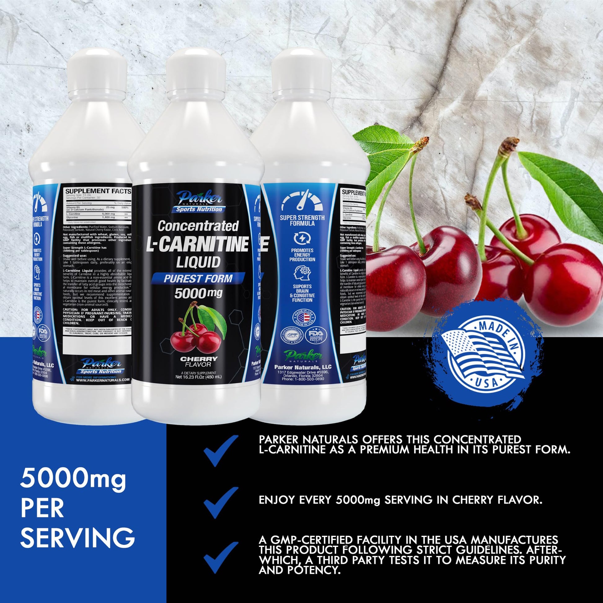 Parker Naturals L-Carnitine 5000 Mg Premium Dietary Supplement Liquid - 16 Oz All Natural Parker Naturals buy supplements canada