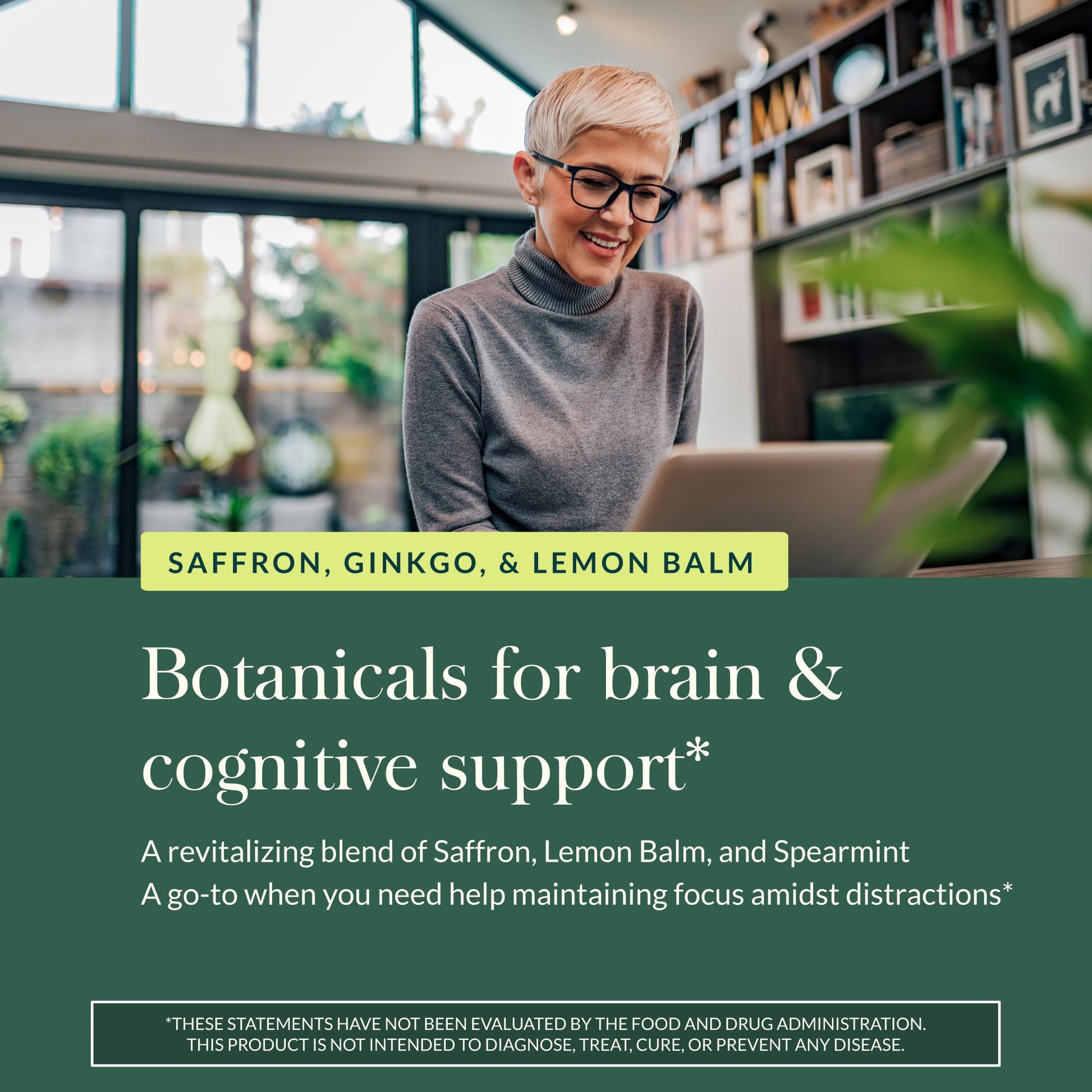 Gaia Herbs Nootropic Focus - Brain & Cognitive Support Supplement to Help Maintain Healthy Concentration* - with Saffron, Lemon Balm & Spearmint - 40 Liquid Phyto-Capsules (20 Servings) Gaia Herbs buy supplements canada