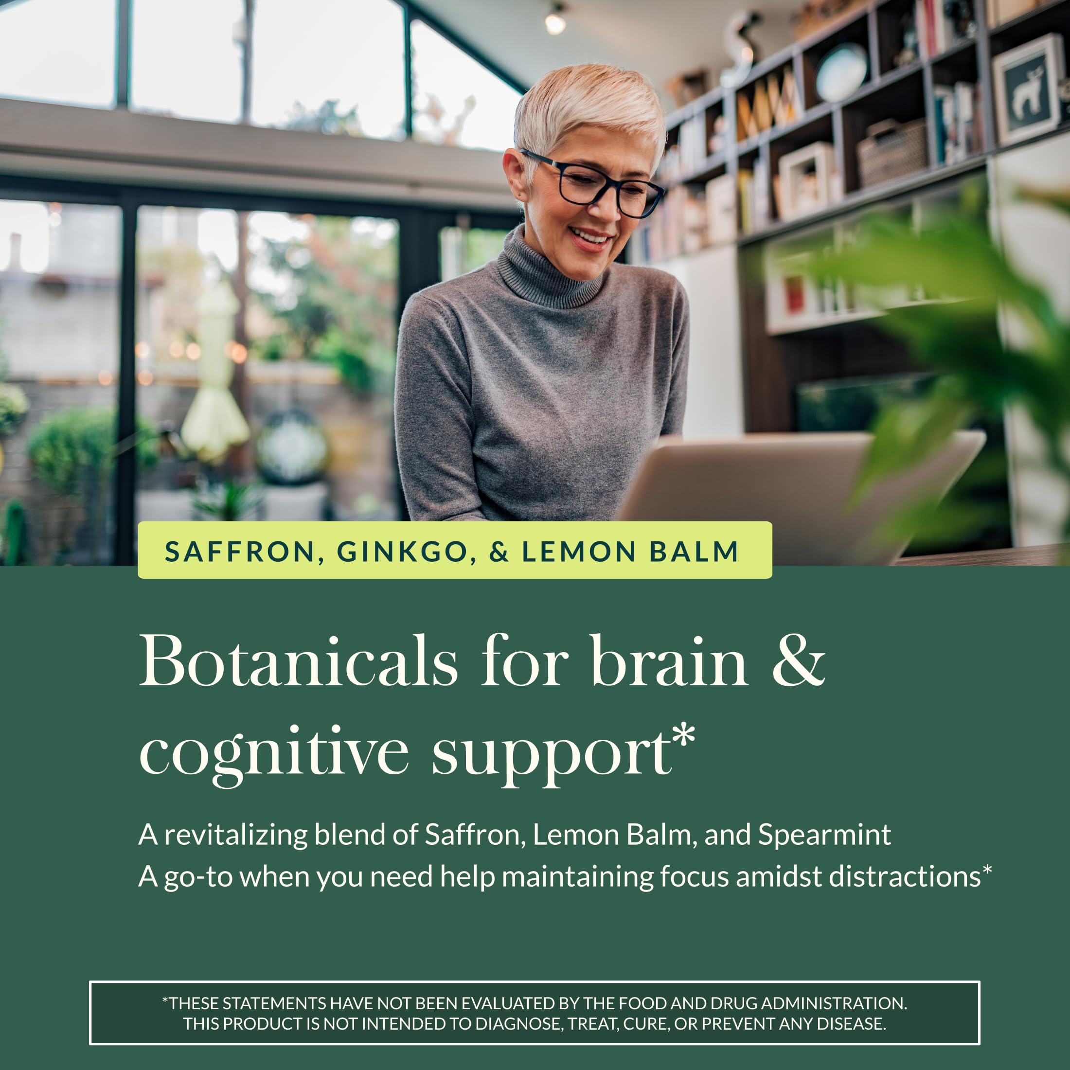 Gaia Herbs Nootropic Focus - Brain & Cognitive Support Supplement to Help Maintain Healthy Concentration* - with Saffron, Lemon Balm & Spearmint - 40 Liquid Phyto-Capsules (20 Servings) Gaia Herbs buy supplements canada