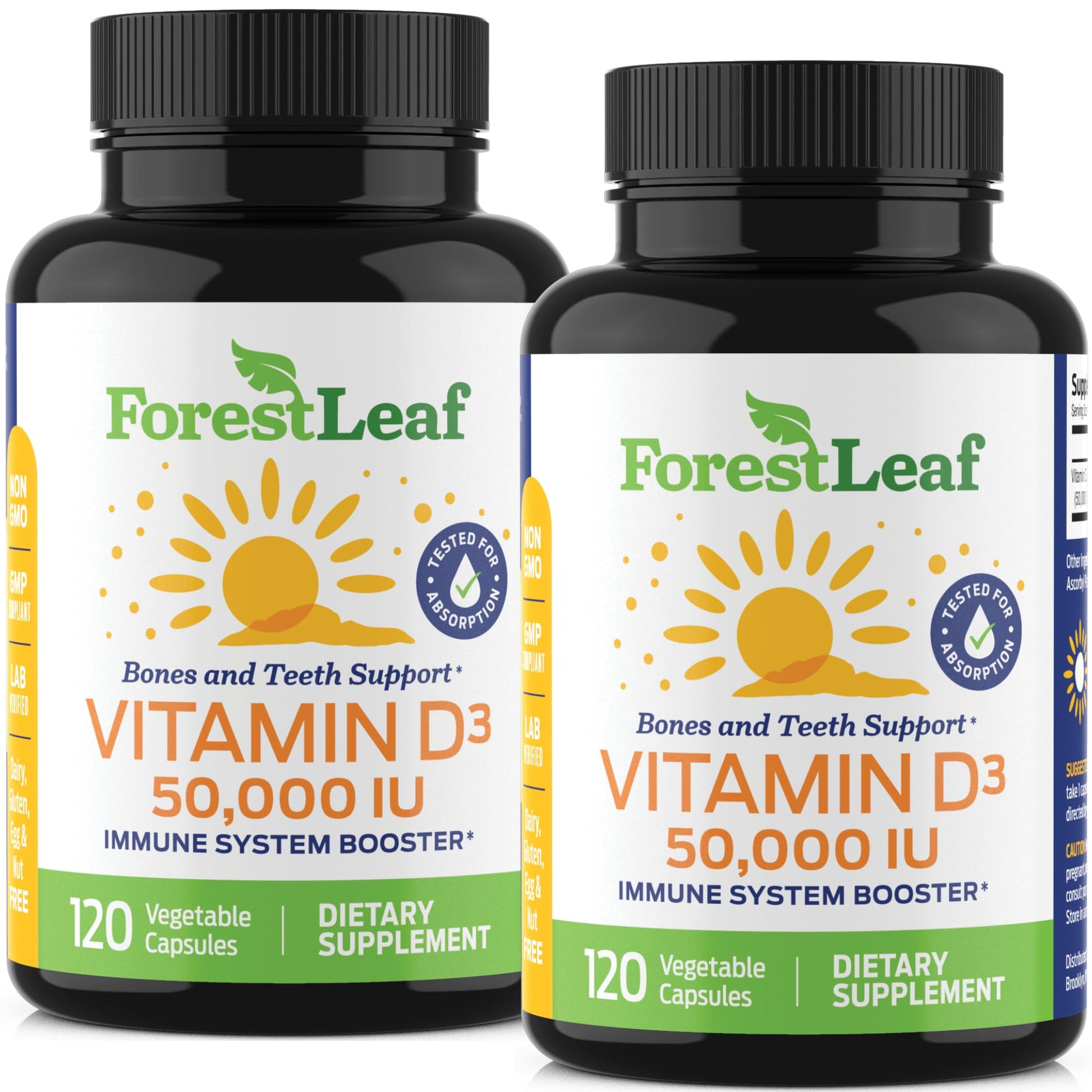 ForestLeaf - Vitamin D3 IU Weekly Supplement - (50,000 IU - 120 Count - 2 Pack) ForestLeaf buy supplements canada
