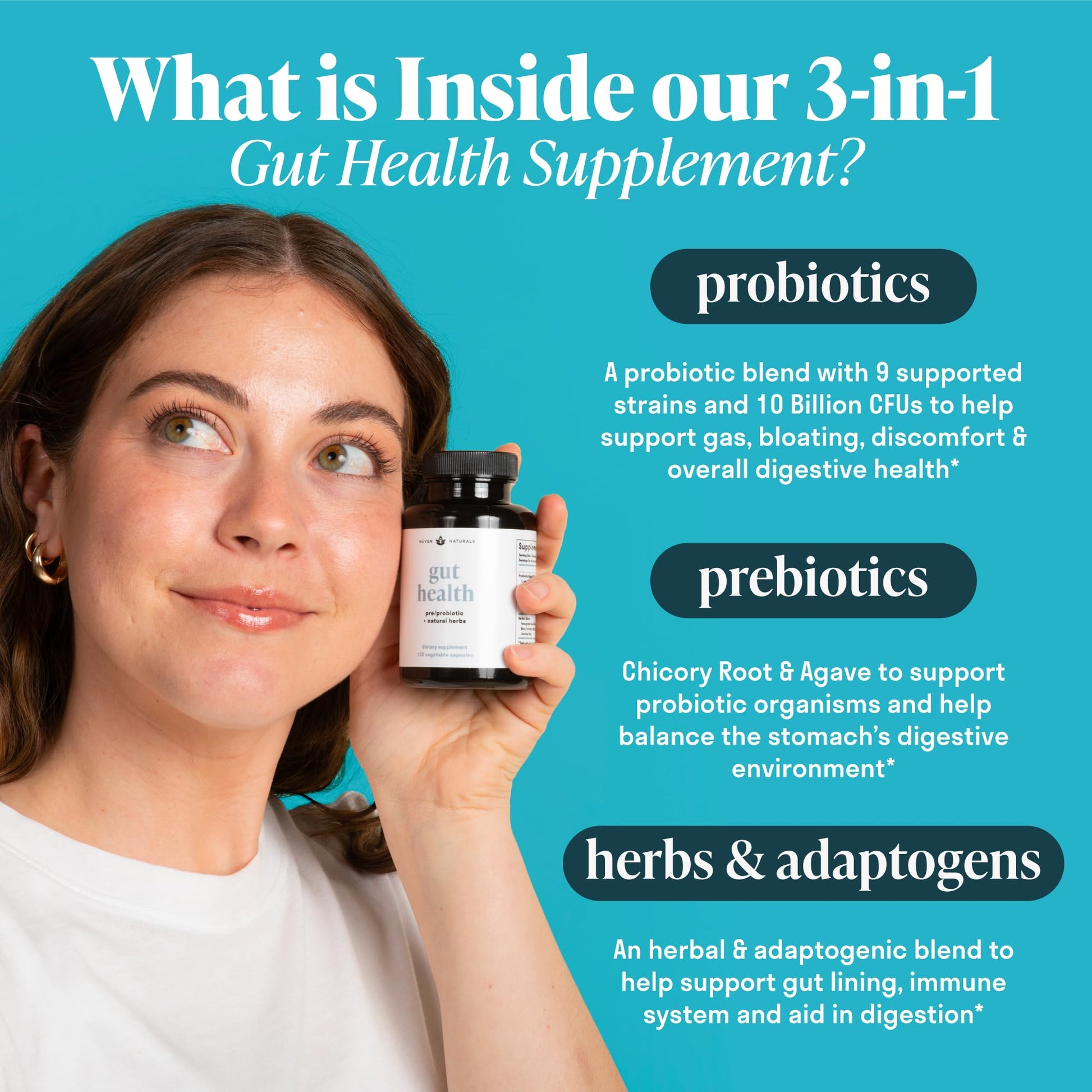 Nuven Naturals All-in-One Gut Health w/Probiotics, Prebiotics, Digestion-Supporting Herbs Nuven Naturals buy supplements canada