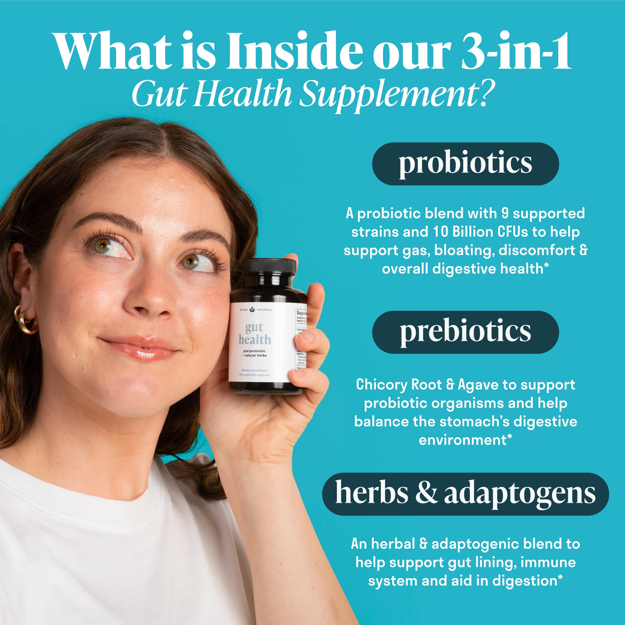 Nuven Naturals All-in-One Gut Health w/Probiotics, Prebiotics, Digestion-Supporting Herbs Nuven Naturals buy supplements canada