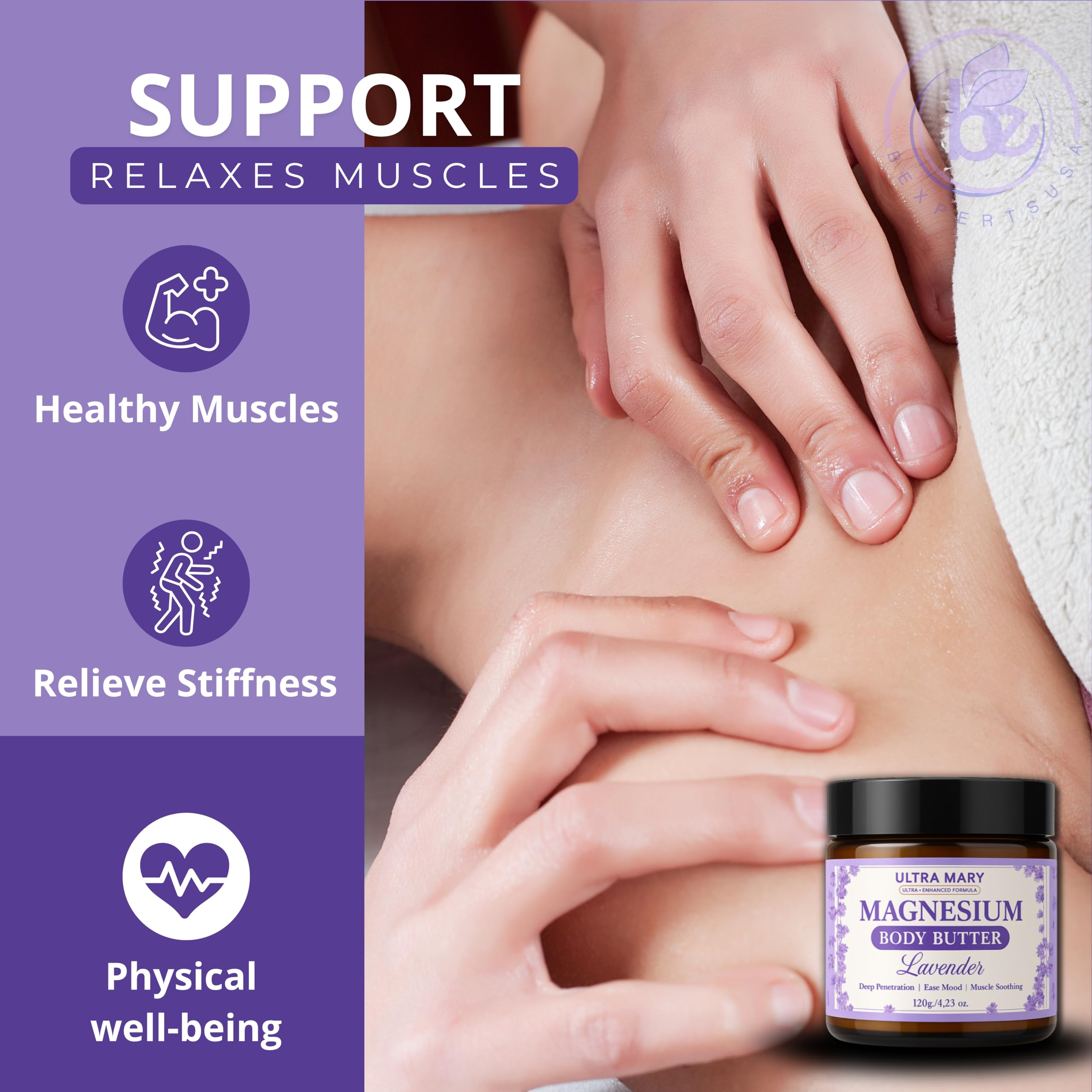 Nighttime Magnesium Cream for Pain, Nerve & Leg Cramps - Magnesium Body Butter for Sleep with Shea Butter, Jojoba Oil, Coconut Extract & Dandelion - Lavender Magnesium Lotion for Kids - 4.23oz ULTRA MARY buy supplements canada