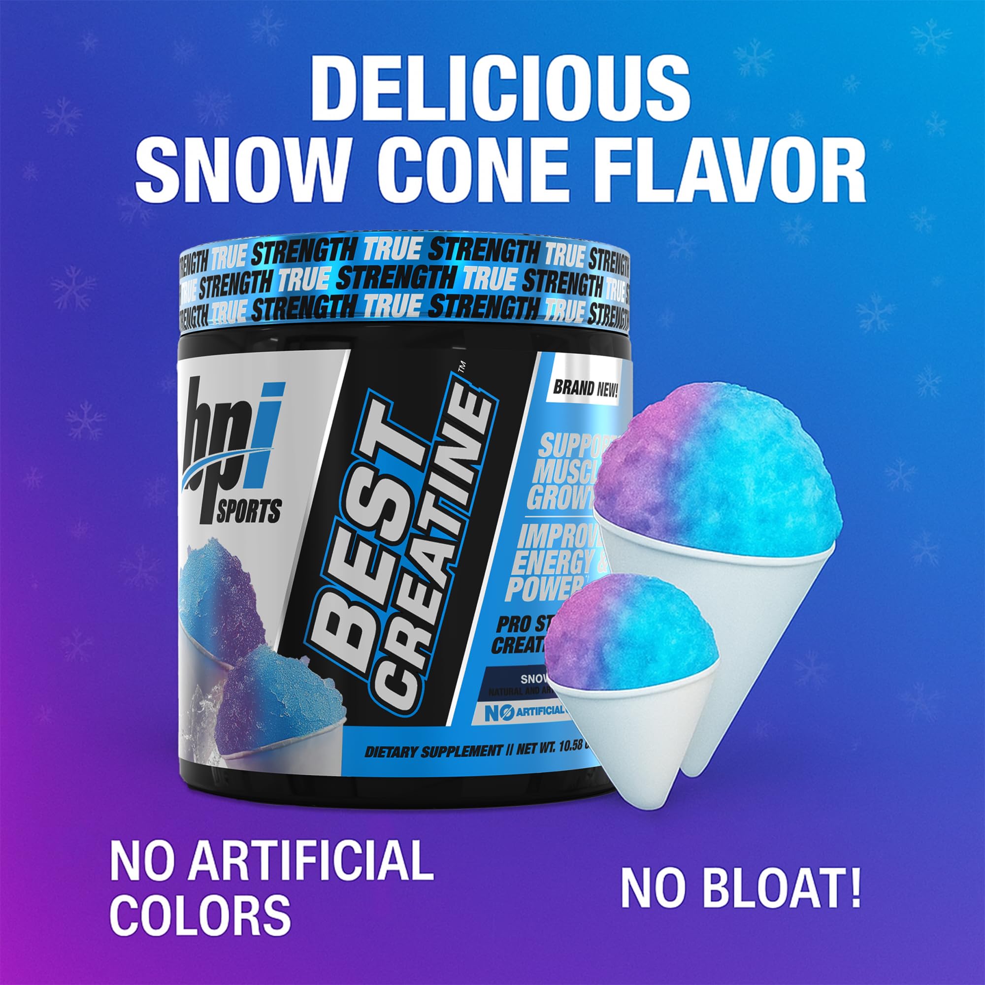 BPI Sports Best Creatine - Creatine Monohydrate Powder for Men & Women, Himalayan Salt - Strength, Pump, Endurance, Muscle Growth, Muscle Definition - No Bloat - Snow Cone - 50 servings - 10.58 Oz BPI Sports buy supplements canada