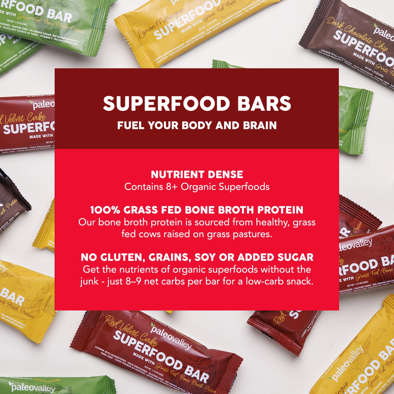 Paleovalley Superfood Bars – Red Velvet– 10 Pack – 9g Protein per Bar – Gluten-Free, Grain-Free, Paleo, Non-GMO – On-the-Go Snack Paleovalley buy supplements canada