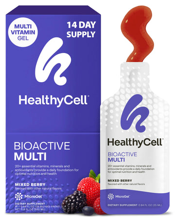 Healthycell Bioactive Daily Liquid Multivitamin for Men & Women – 20+ Essential Vitamins, Minerals & Antioxidants for Brain, Heart, Immune Support, Skin & Hair Support - 14 Gel Packs Healthycell buy supplements canada
