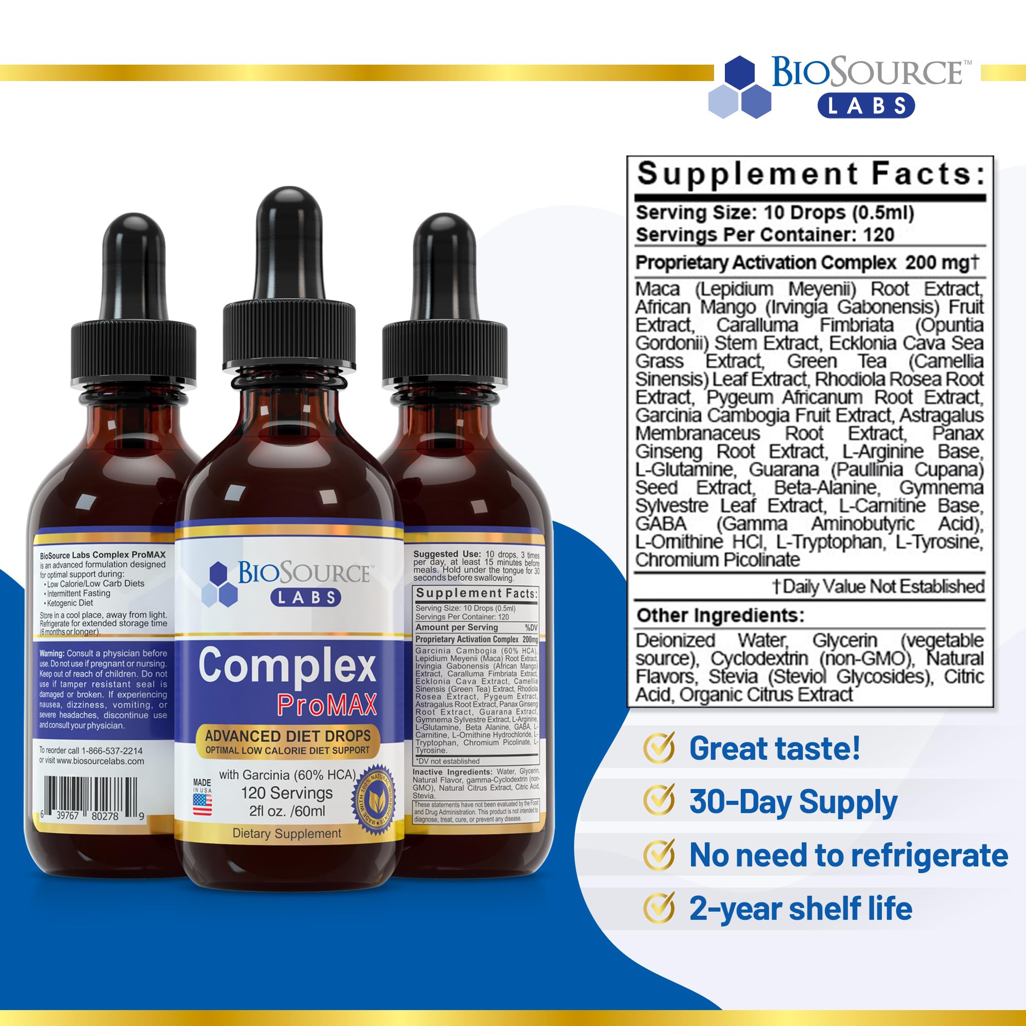 BioSource Labs Complex ProMAX Premium Diet Drops (1 x 2 oz Bottle) BioSource Labs buy supplements canada