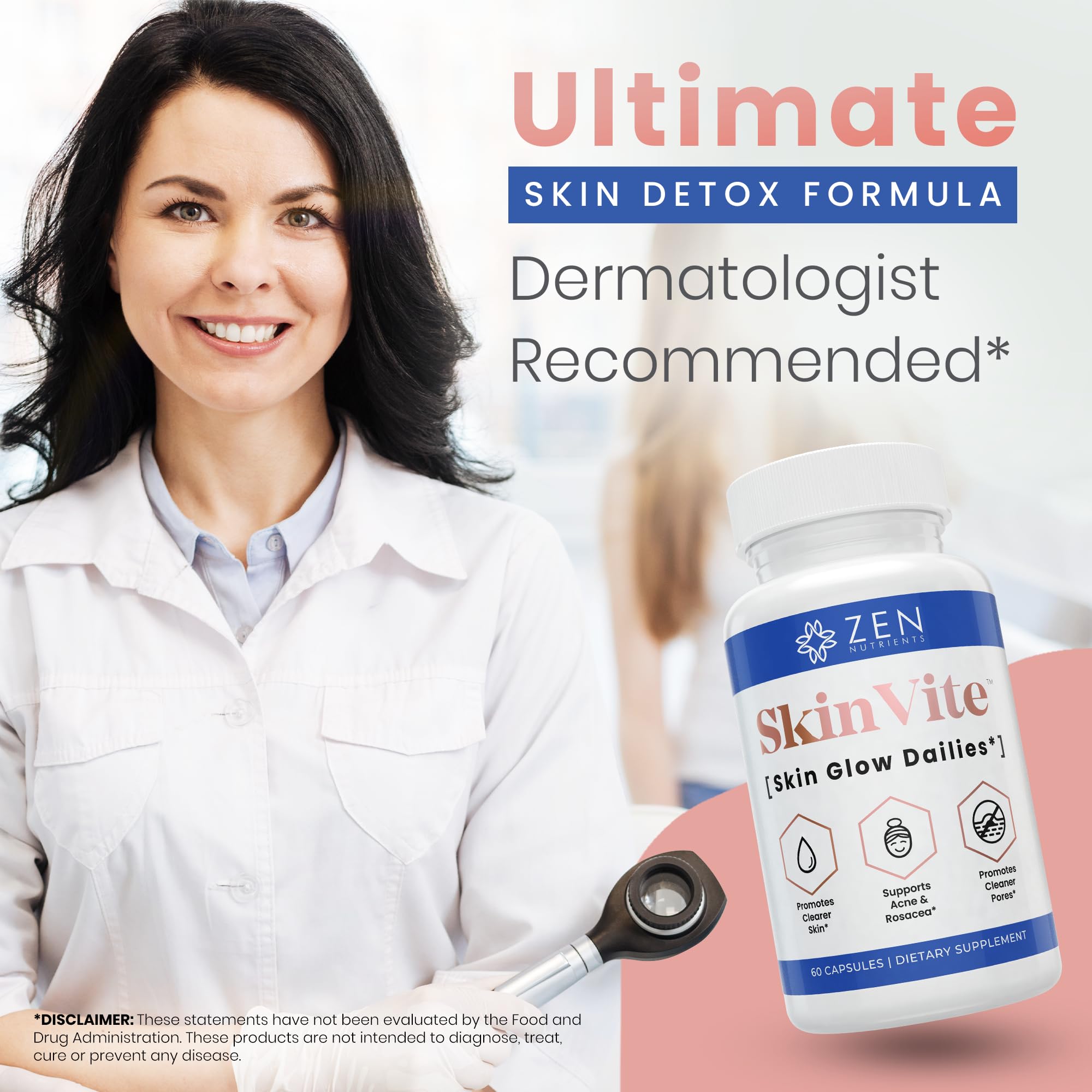 Zen Nutrients SkinVite Natural Skin Supplement for Women, Men & Teens - Hormonal Breakouts & Clear Skin Support Supplement - Detoxifying Vitamin for Acne and Digestion Support Zen Nutrients buy supplements canada