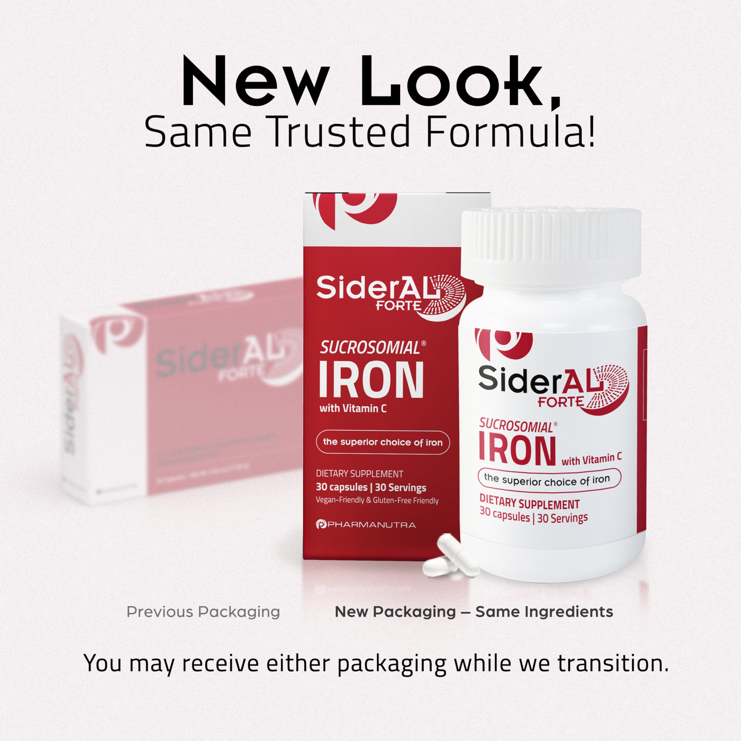 SiderAL Forte Iron Supplement Clinically Proven to Increase Levels Without Side Effects | Sucrosomial High Absorption Gentle Iron Pills for Women and Men | Vitamin C | Anemia & Energy Support | 30 ct PHARMANUTRA buy supplements canada