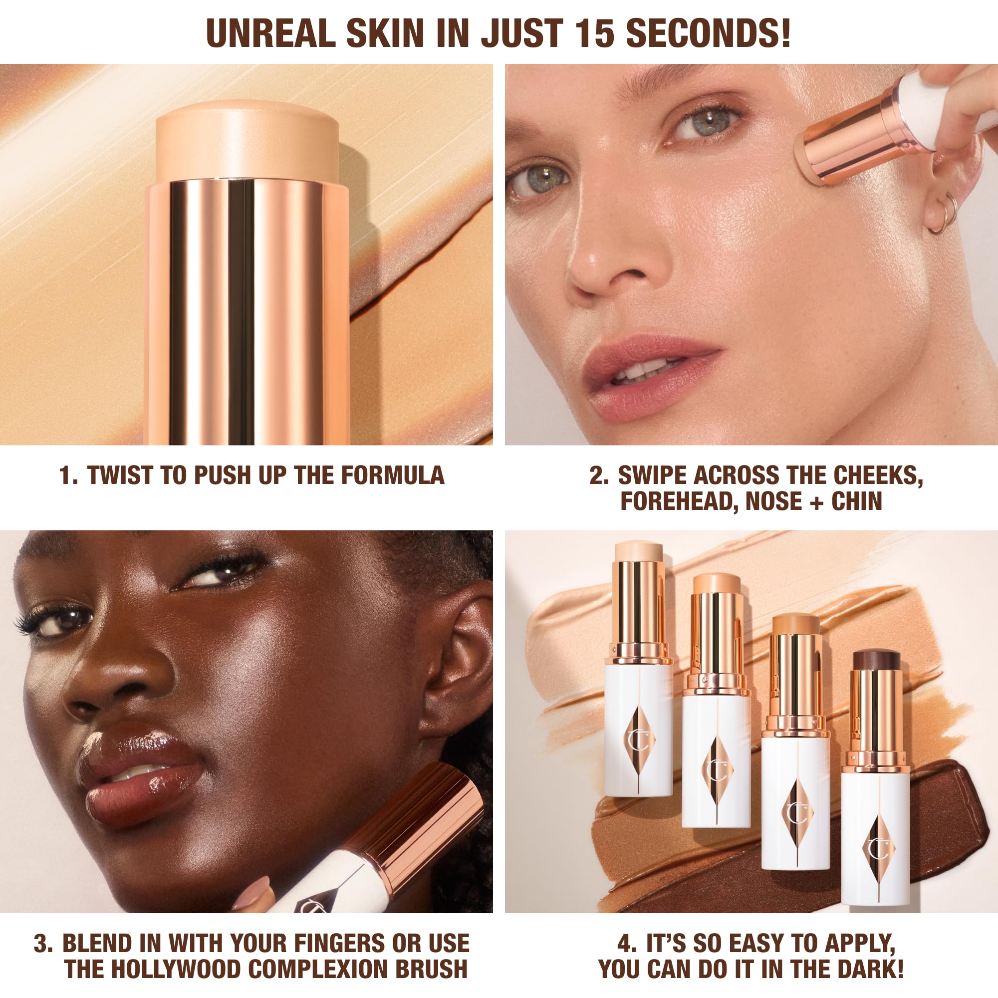 Charlotte Tilbury Unreal Skin Tint & Sheer Glow Hydrating Foundation Stick - Cream Foundation Makeup with Sheer-to-Light Coverage & a Buildable Formula - Blurring, Smoothing & Nourishing - 3 Fair Charlotte Tilbury buy supplements canada