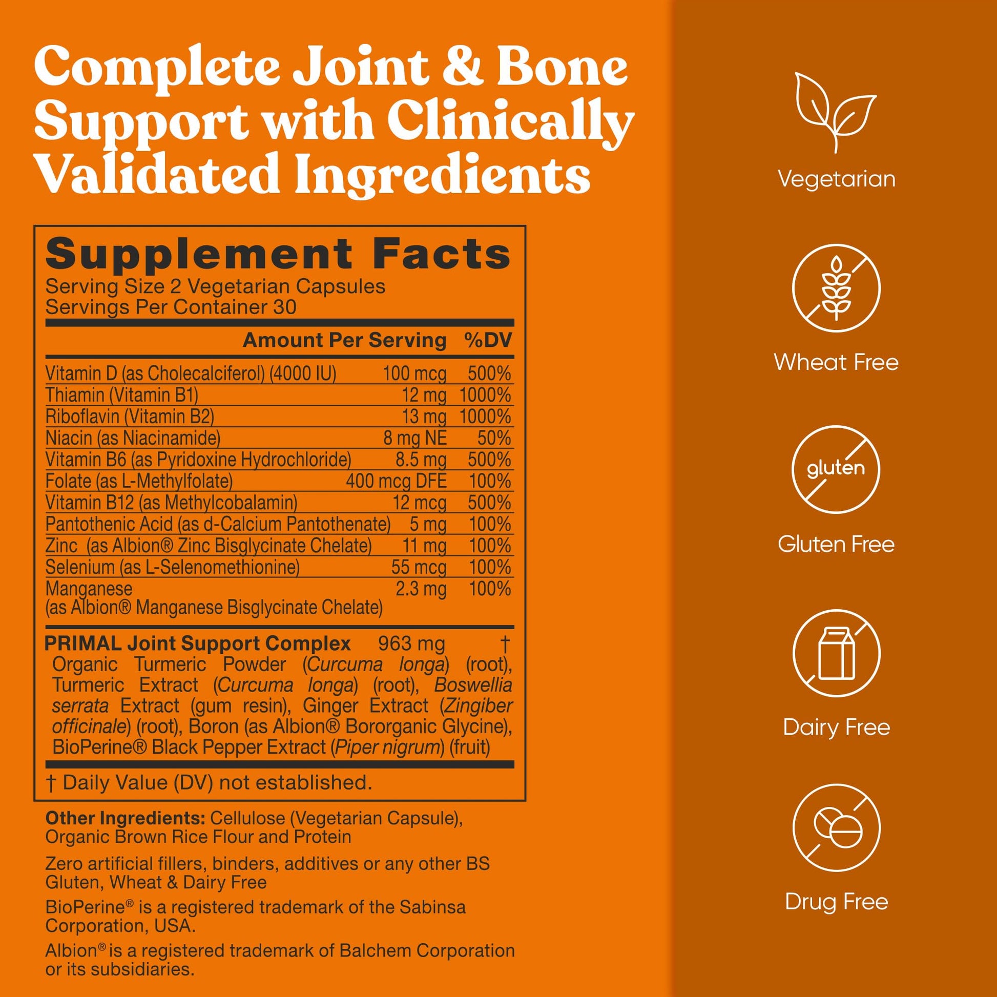Primal Joint & Mobility Support - Advanced Joint Support Supplement for Women and Men - Turmeric, Boswellia, Ginger and Boron for Whole-Body Flexibility, Joint Health & Comfort - 60 Veg Soft Capsules Eu Natural buy supplements canada
