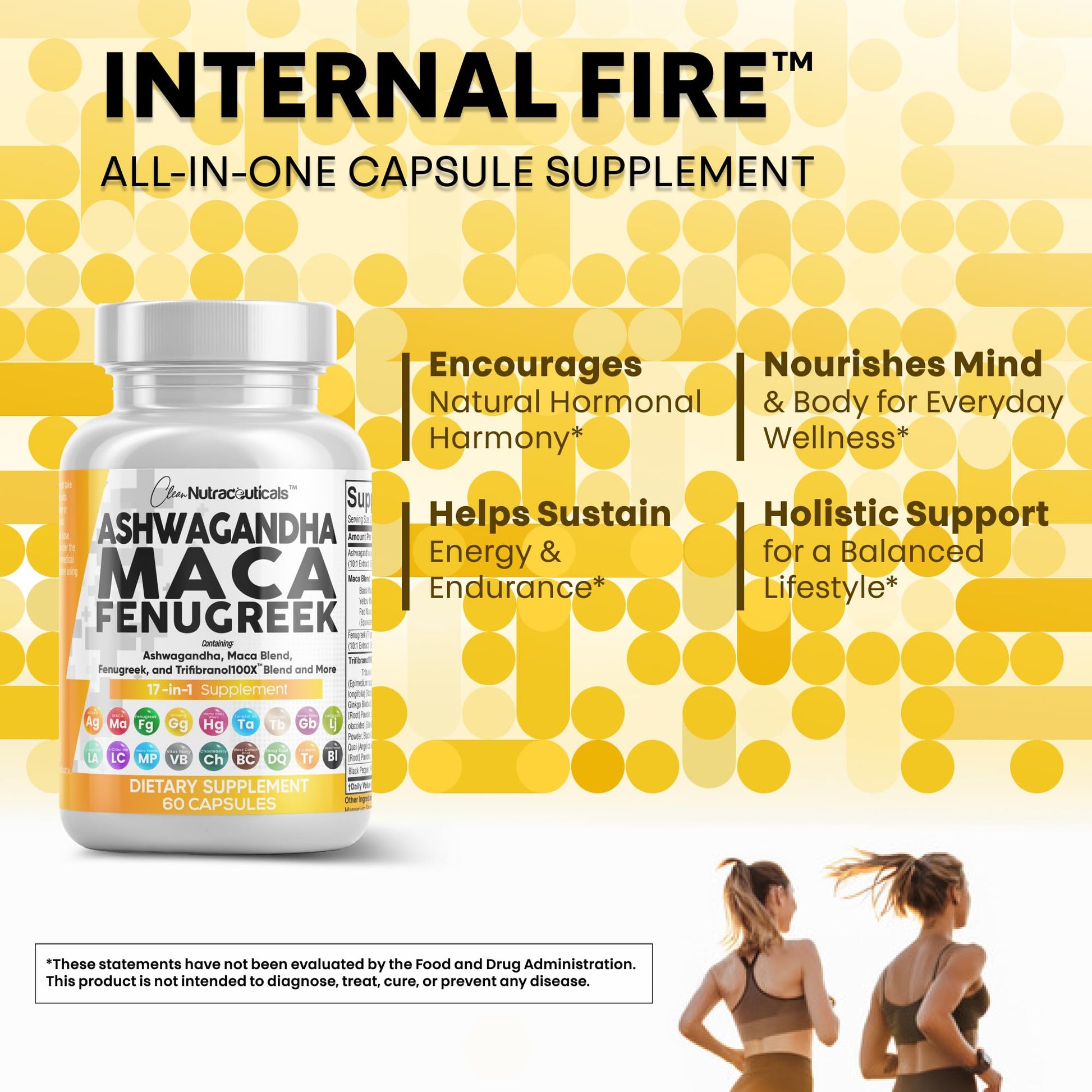 Clean Nutraceuticals Ashwagandha Maca Root Fenugreek Supplement with Tongkat Ali Ginseng - Assists with Stress, Mood & Thyroid - Ashwagandha Capsules Fenugreek Caps - 1 Pack Clean Nutraceuticals buy supplements canada