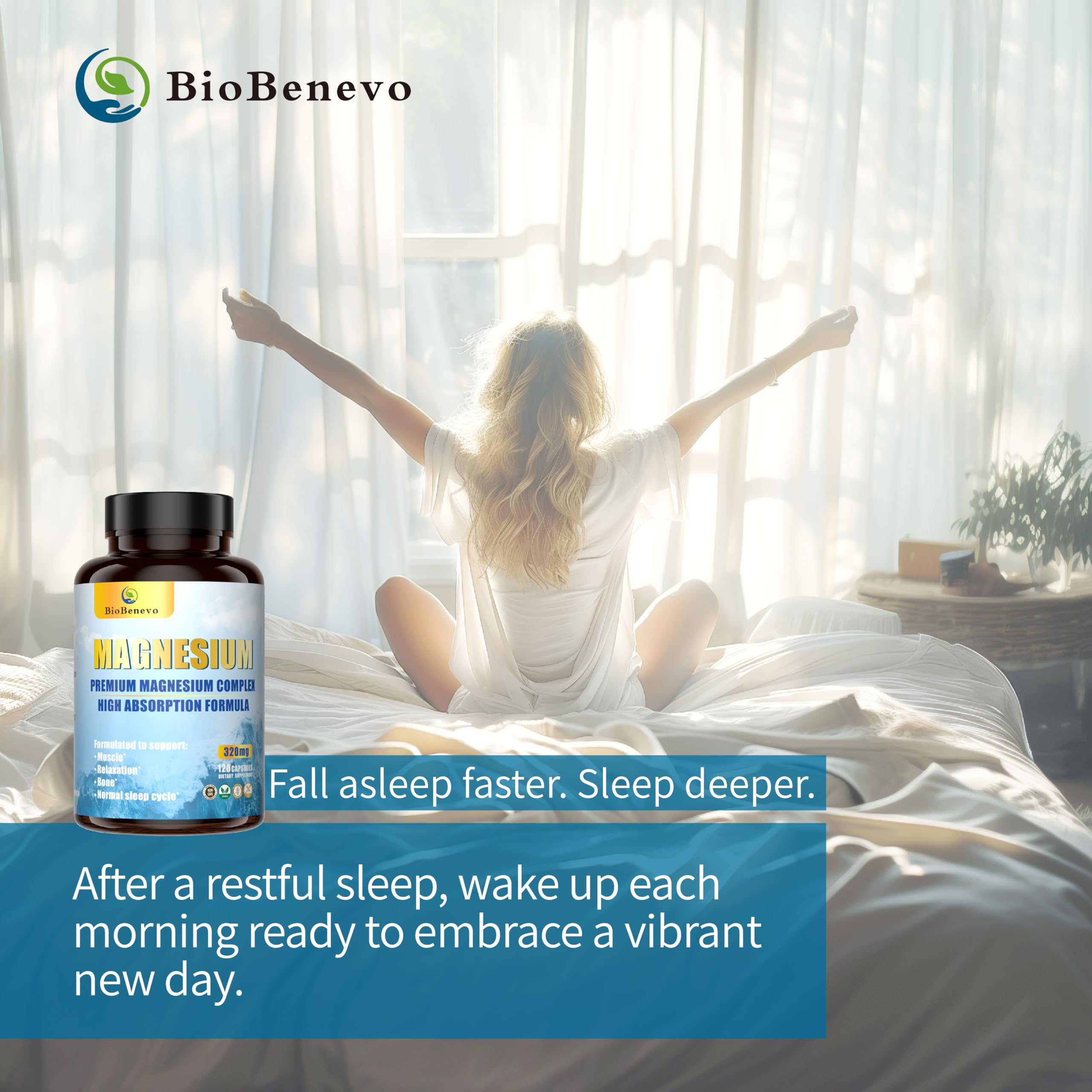 5-in-1 Magnesium Complex | 320mg of Magnesium Glycinate, Malate, Citrate… | Support for Sleep, Muscle Relaxation, and Energy Metabolism | High Absorption | Vegan, Non-GMO | 120 Capsules BioBenevo buy supplements canada